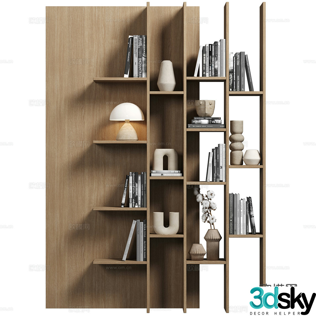 Modern Italian minimalist decorative shelf bookshelf 3d model