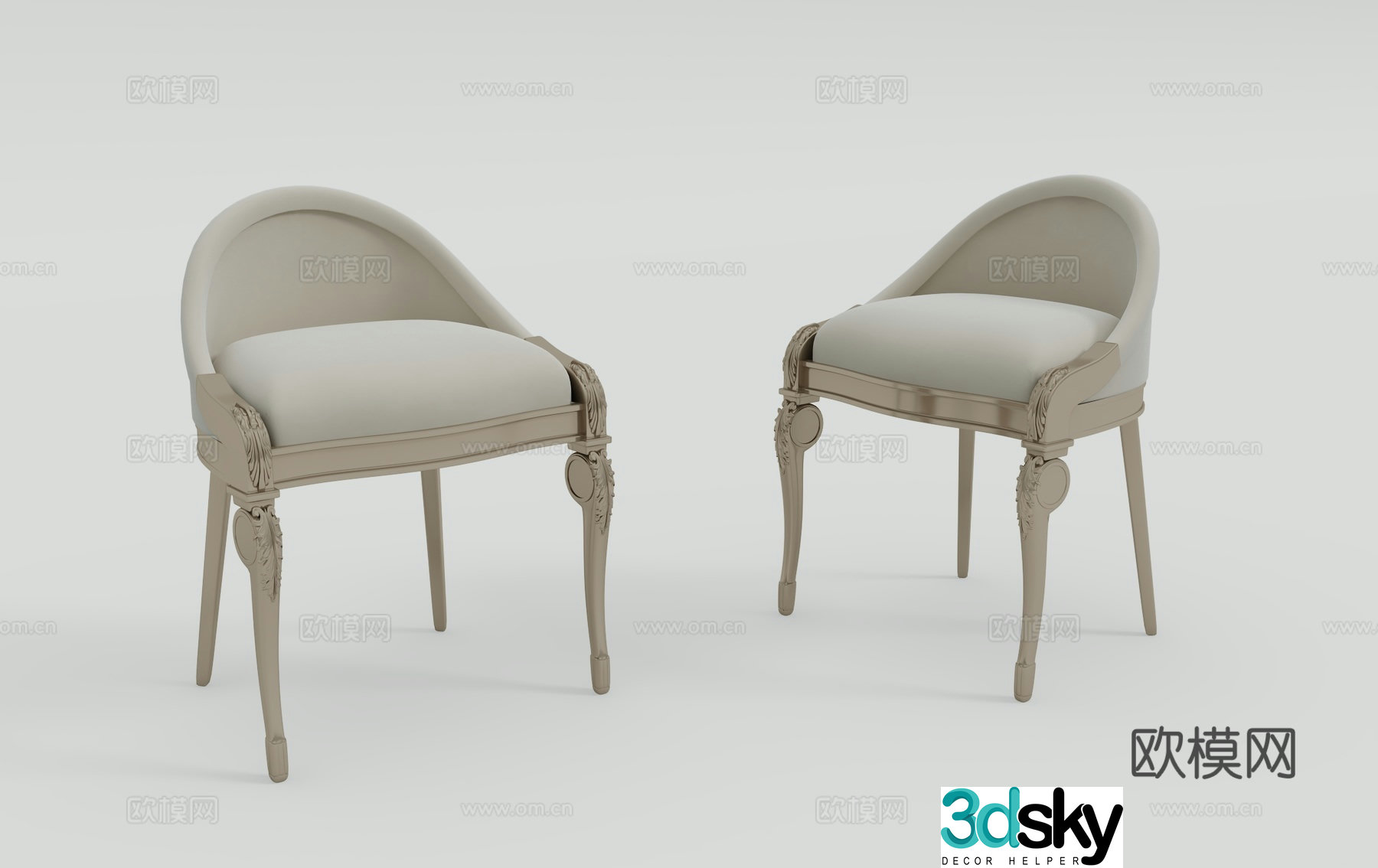Neoclassical single chair 3d model