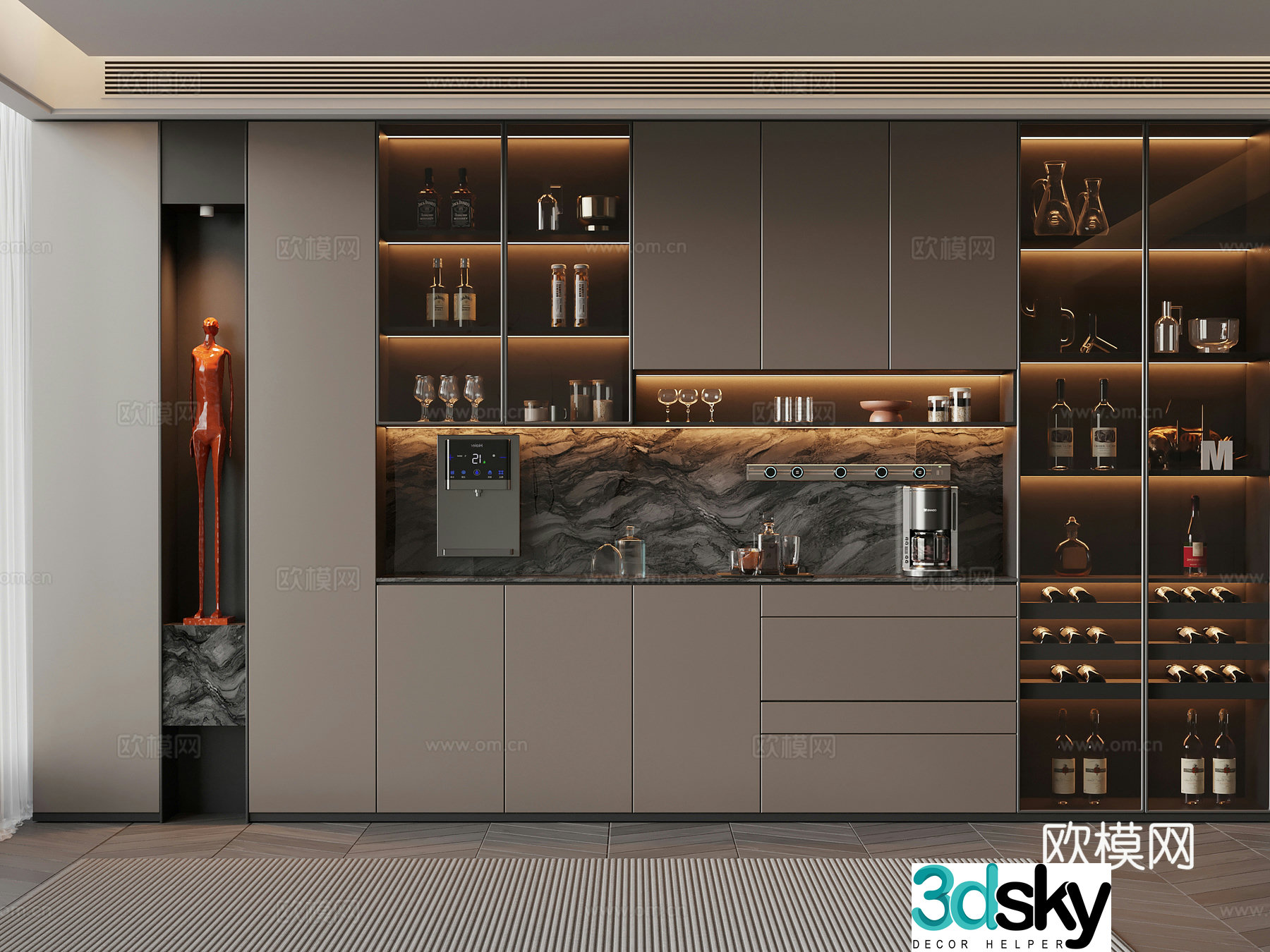 Italian wine cabinet 3D model