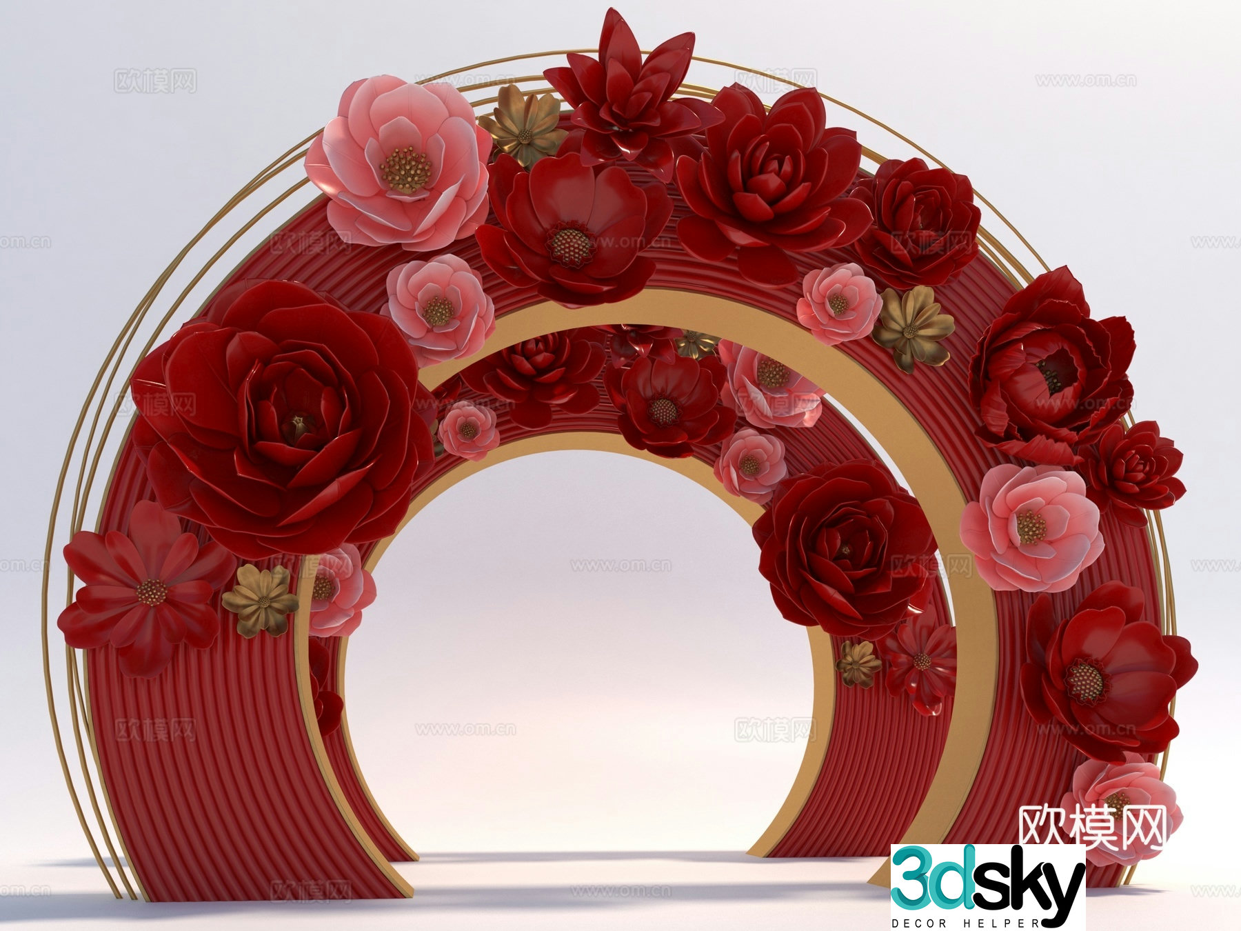 New Chinese style landscape arch 3D model