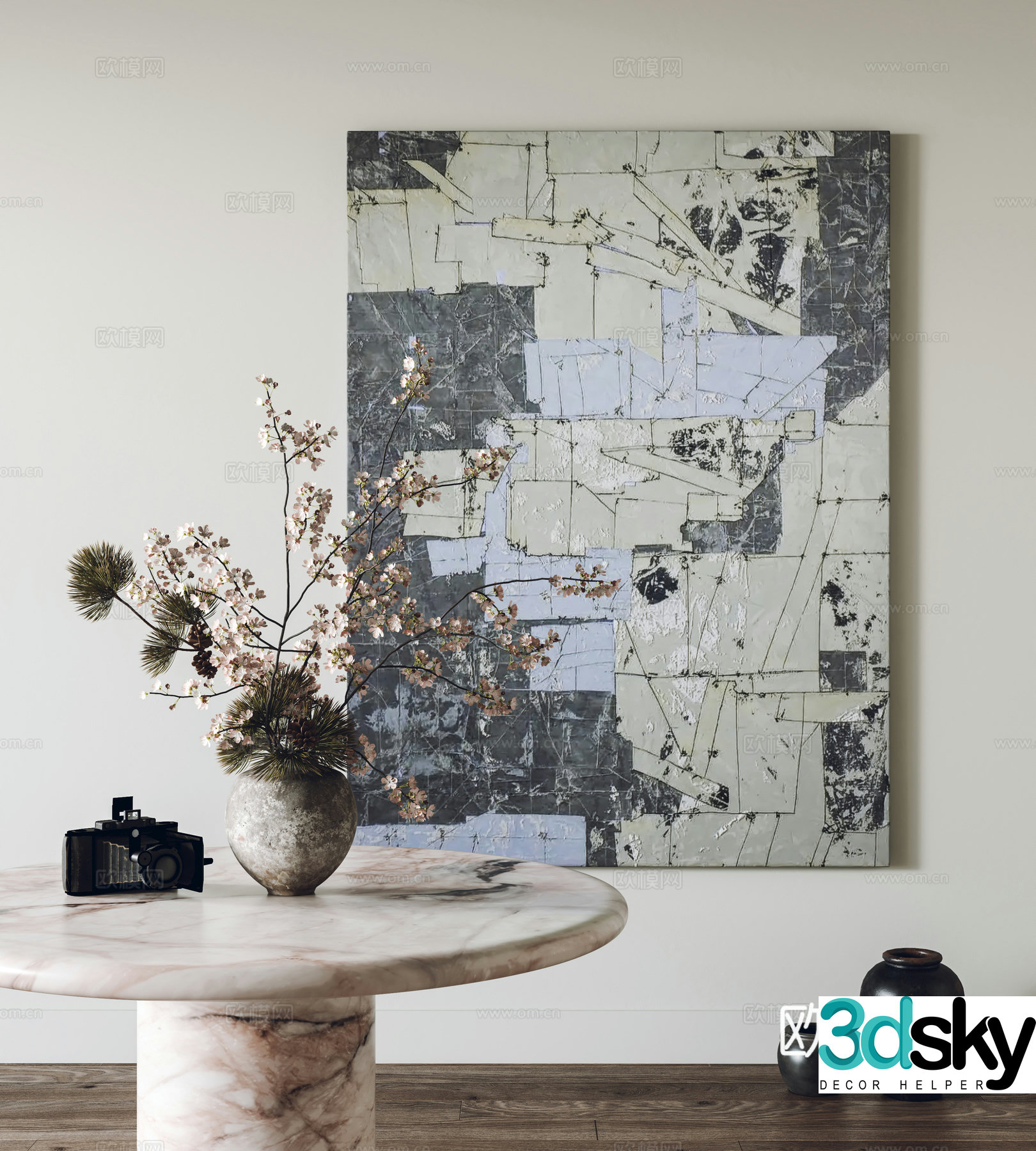 Modern hanging paintings decorative paintings ornaments dining table living room hanging paintings entrance hanging paintings 3D model