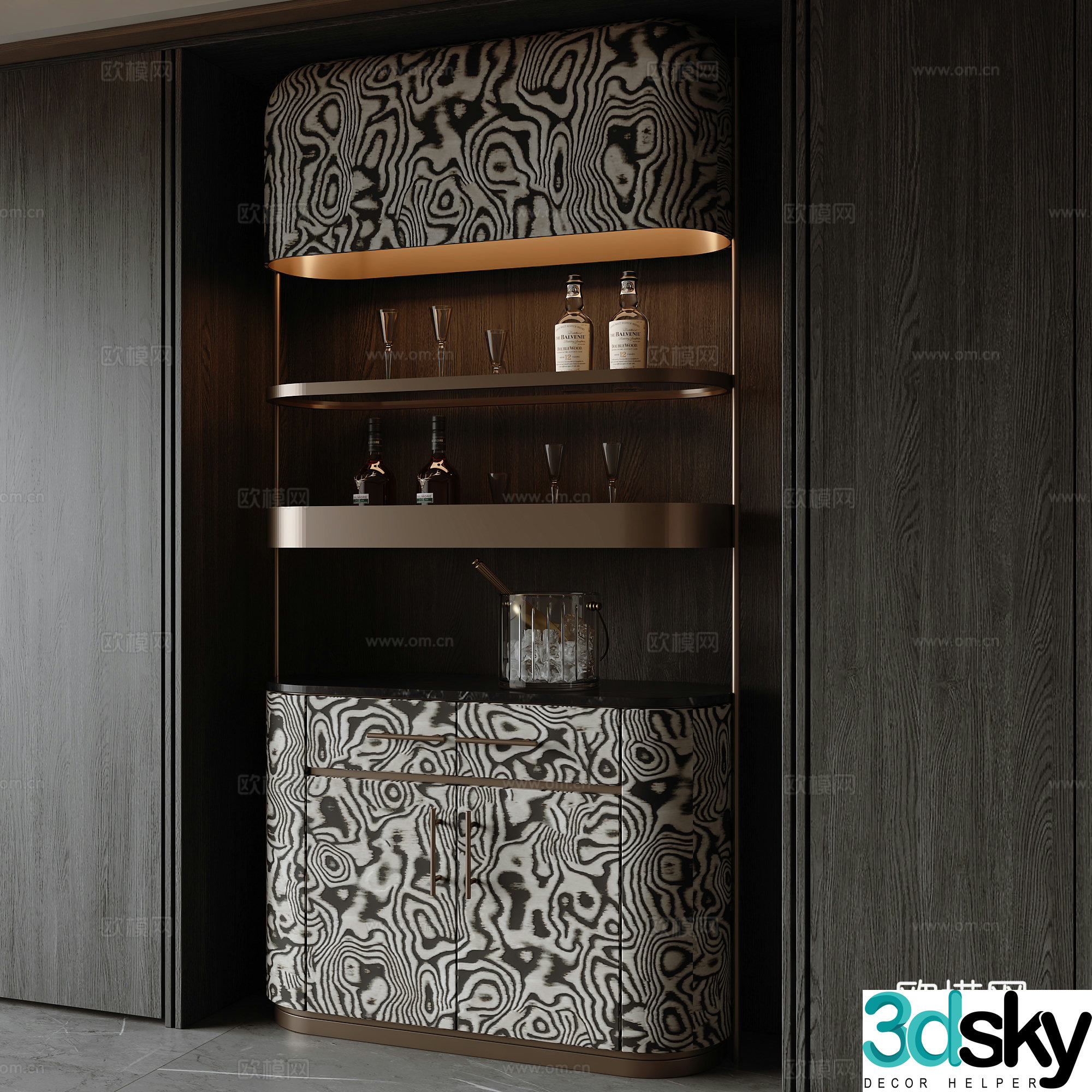 Modern Italian wine cabinet 3D model