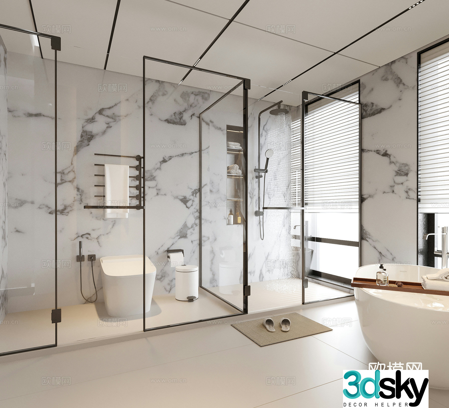 Modern bathroom Hotel bathroom 3d model
