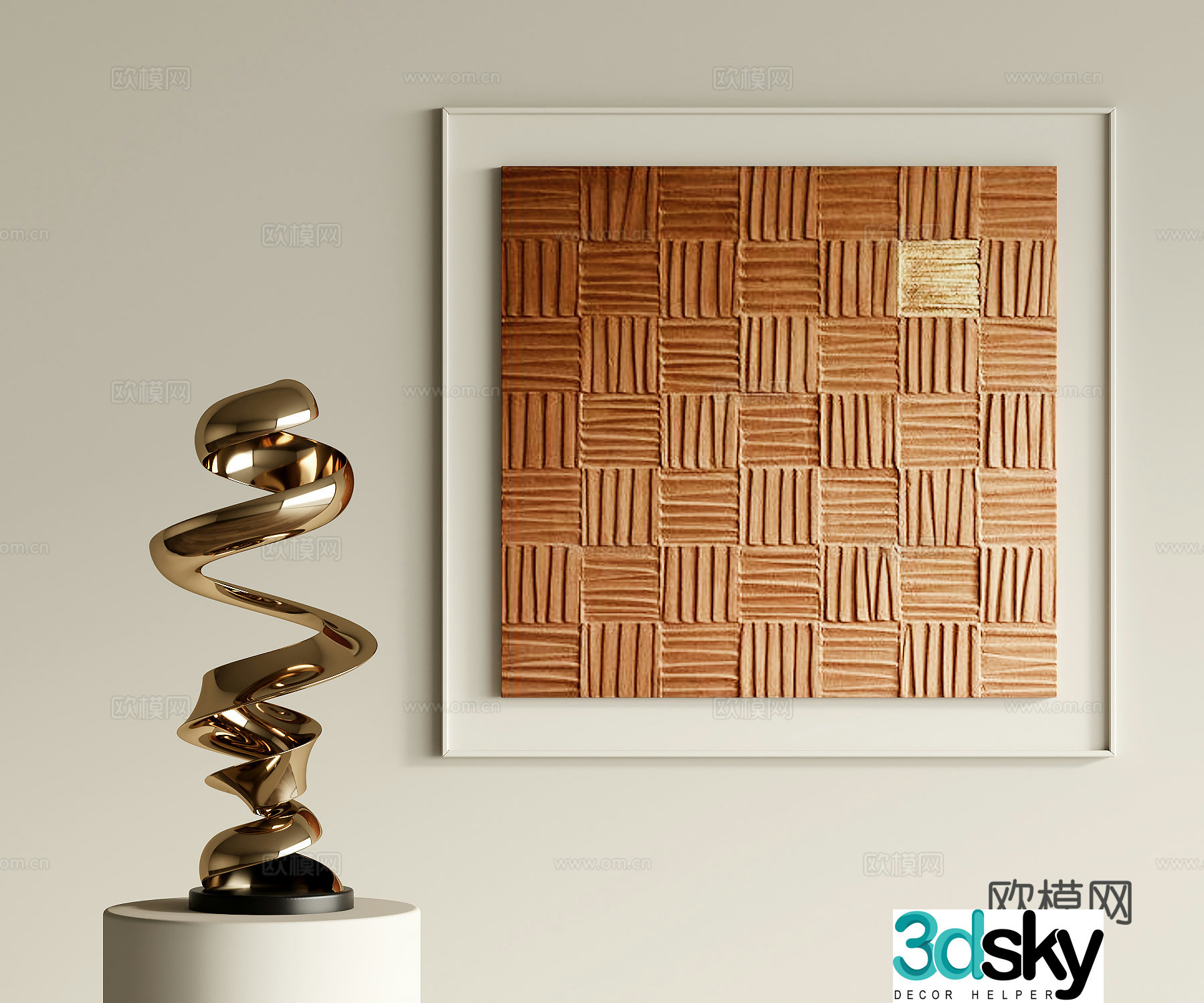 3D model of medieval style decorative painting