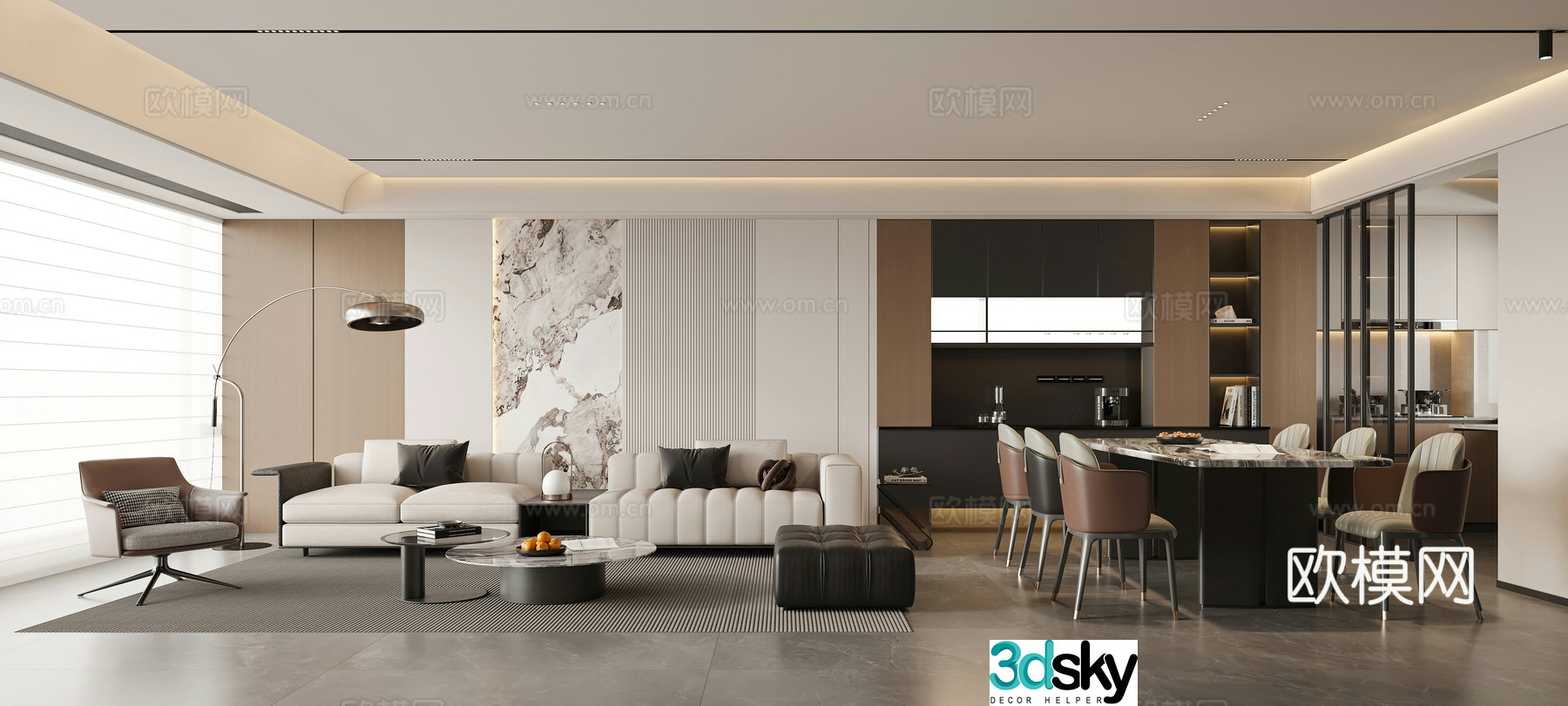 Modern living room 3d model