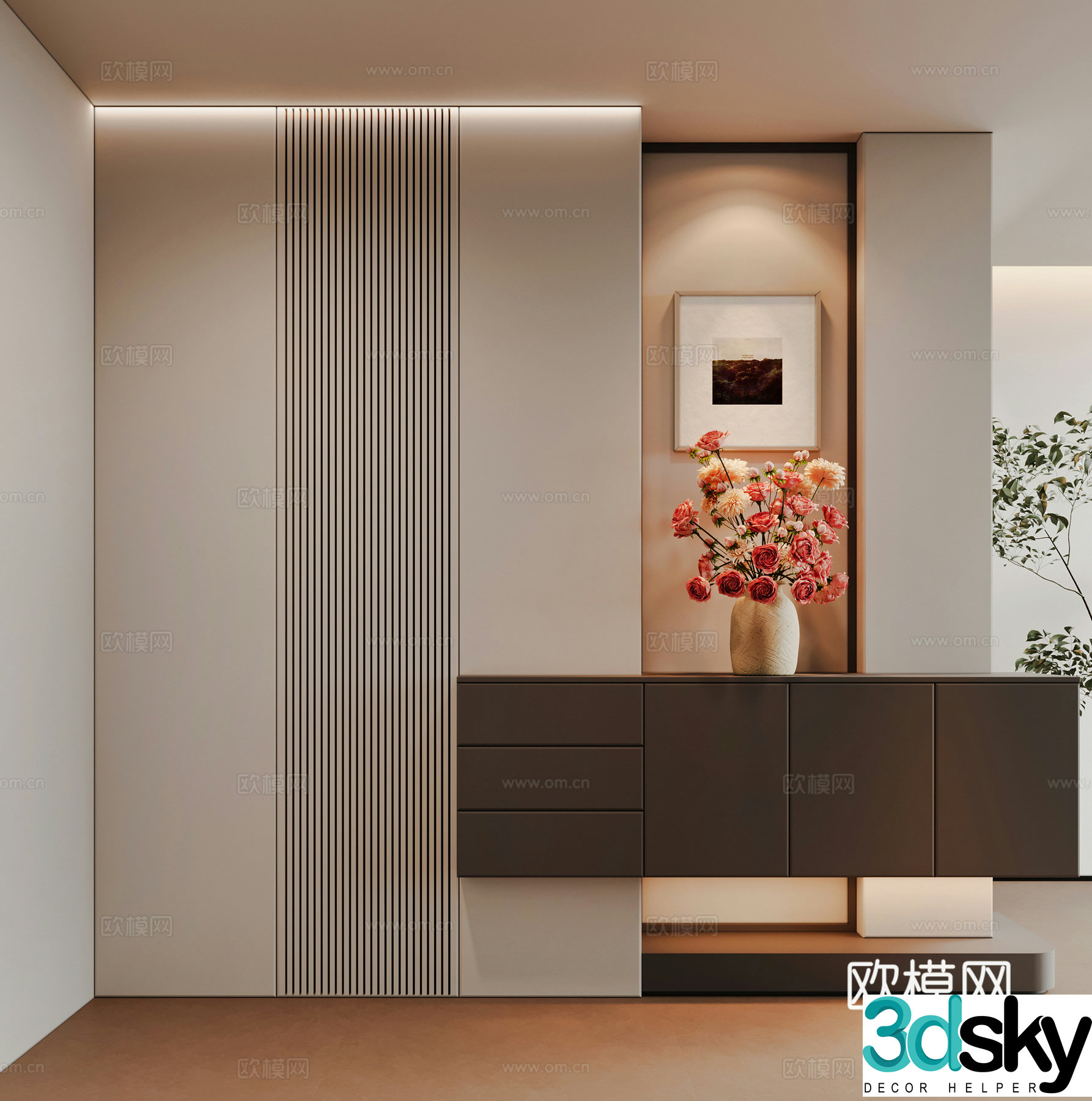 Modern shoe cabinet 3d model