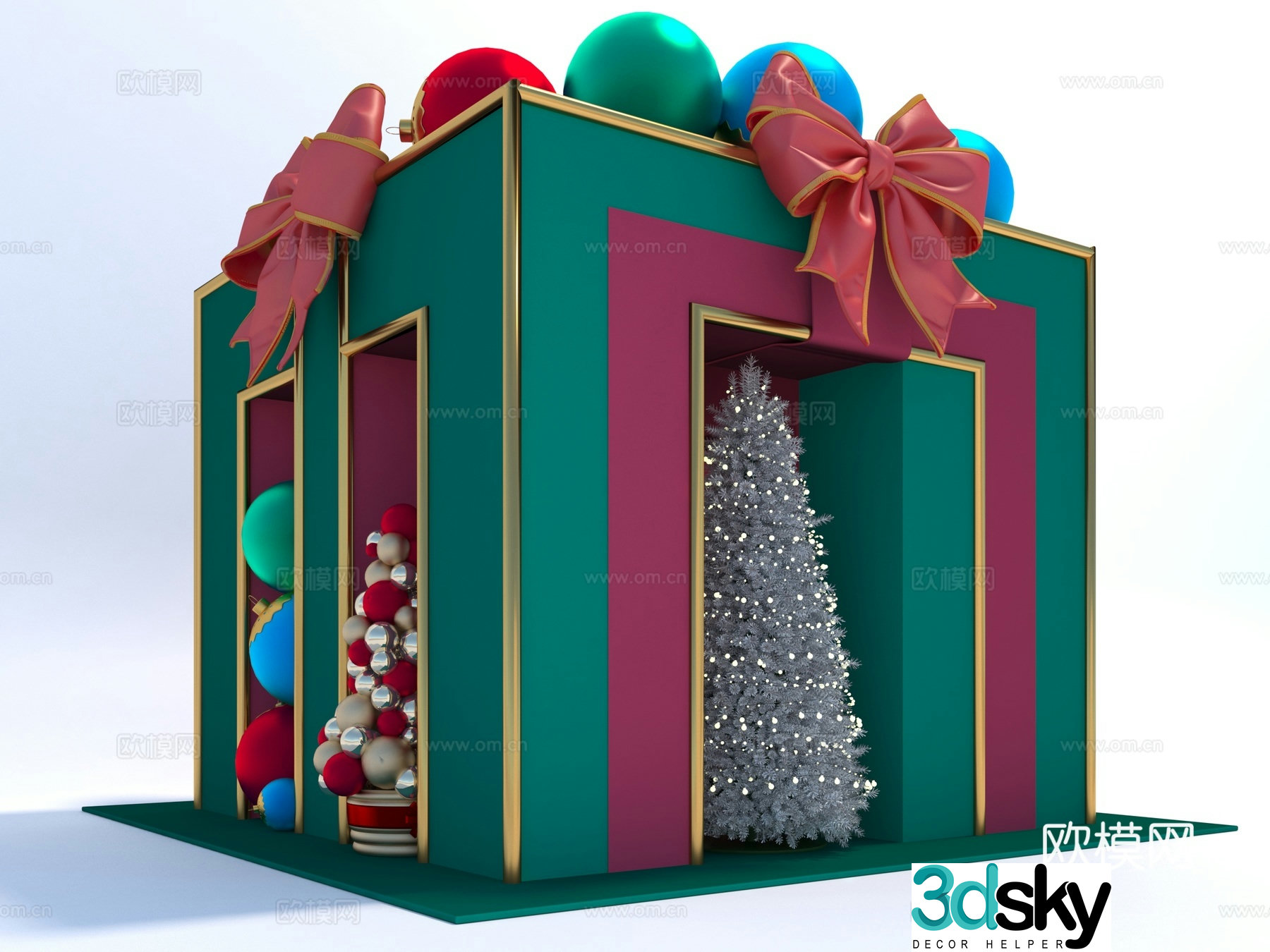 Modern style festive landscape 3d model
