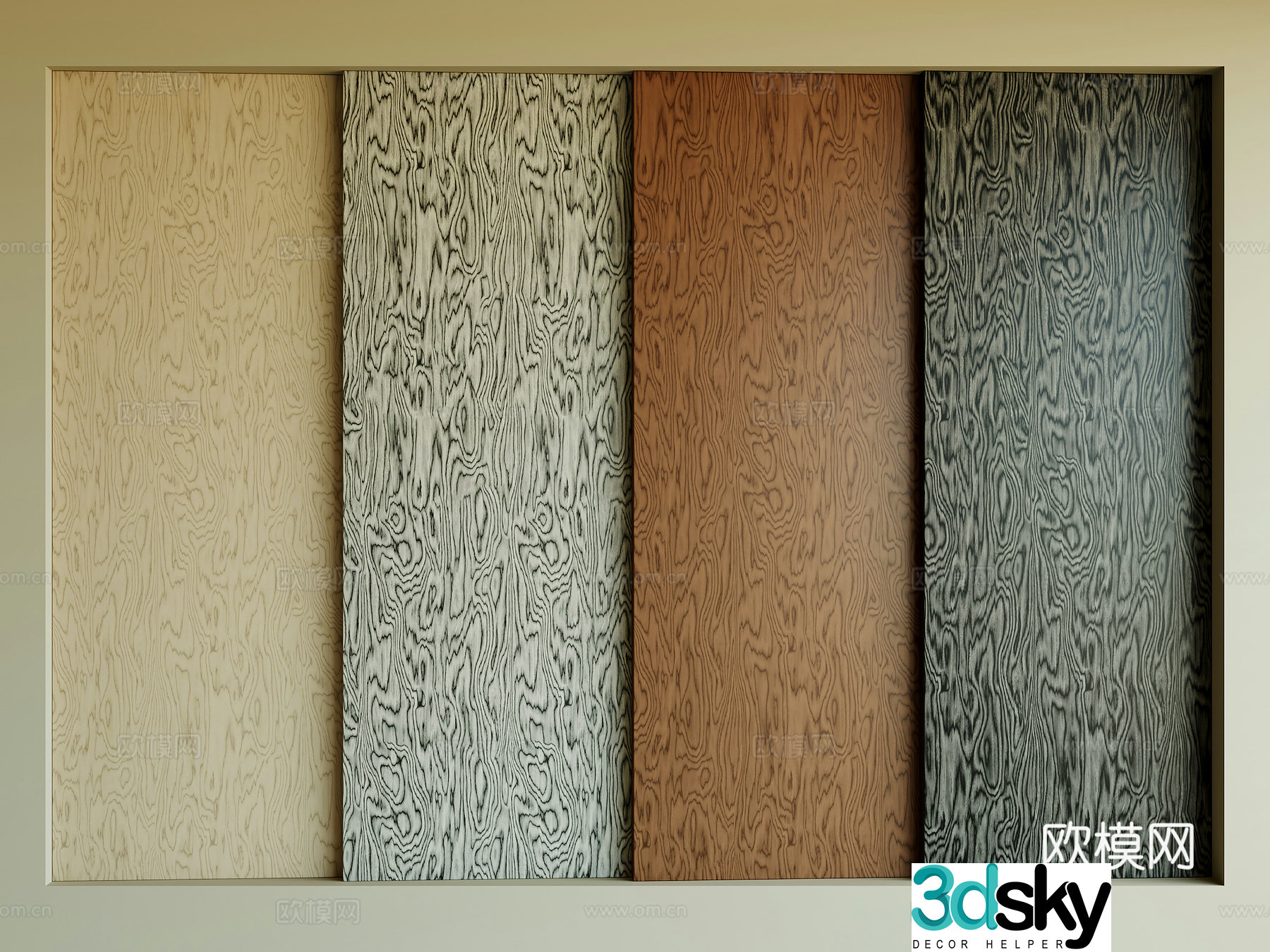 Modern wood finish 3d model