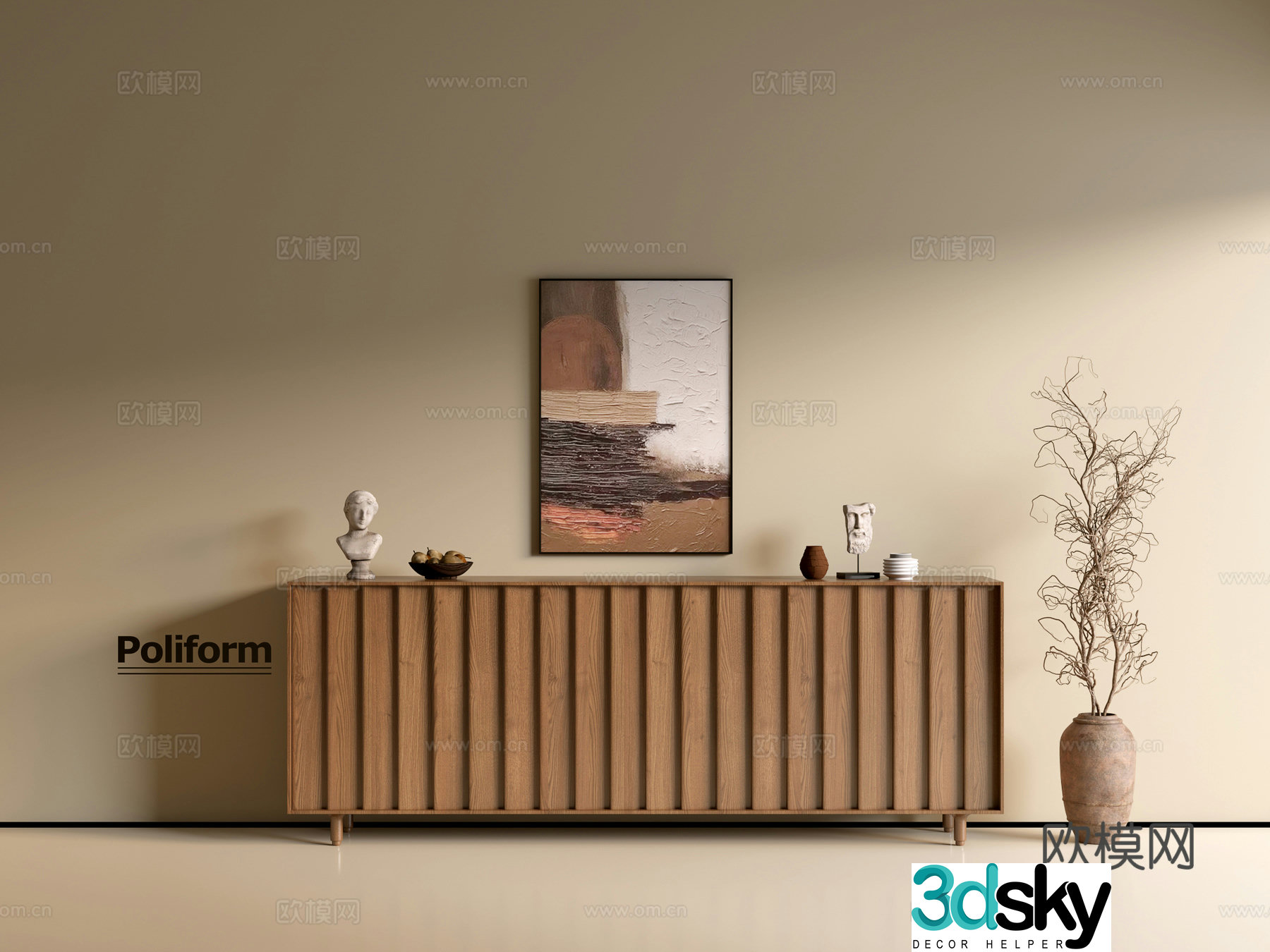 Modern wood grain cabinet ins wind minimalist wind cabinet whole cabinet sideboard balcony cabinet storage 3D model