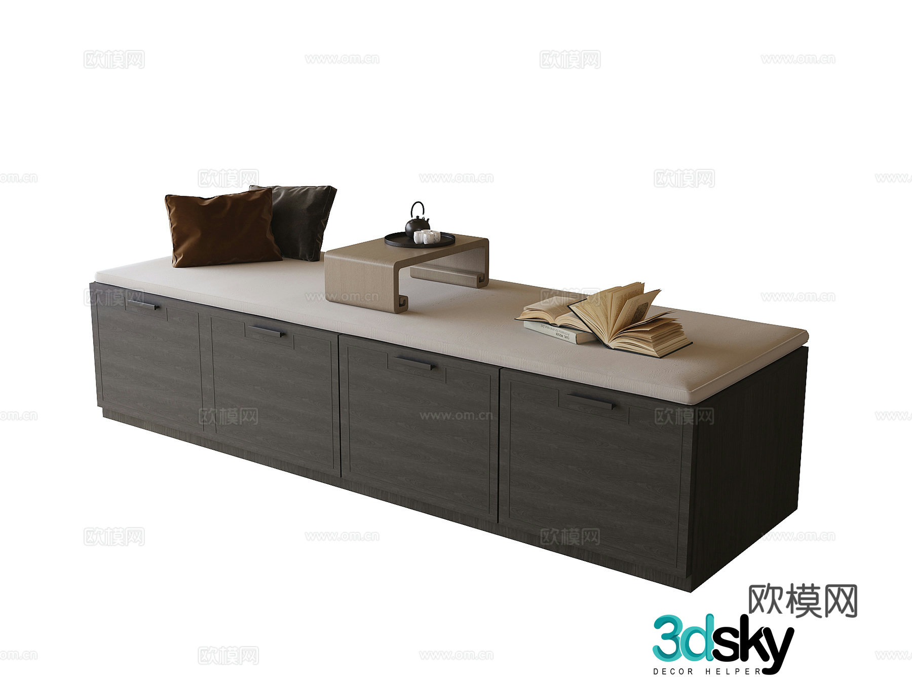 Modern bay window cabinet Bathroom cushion Bathroom 3D model