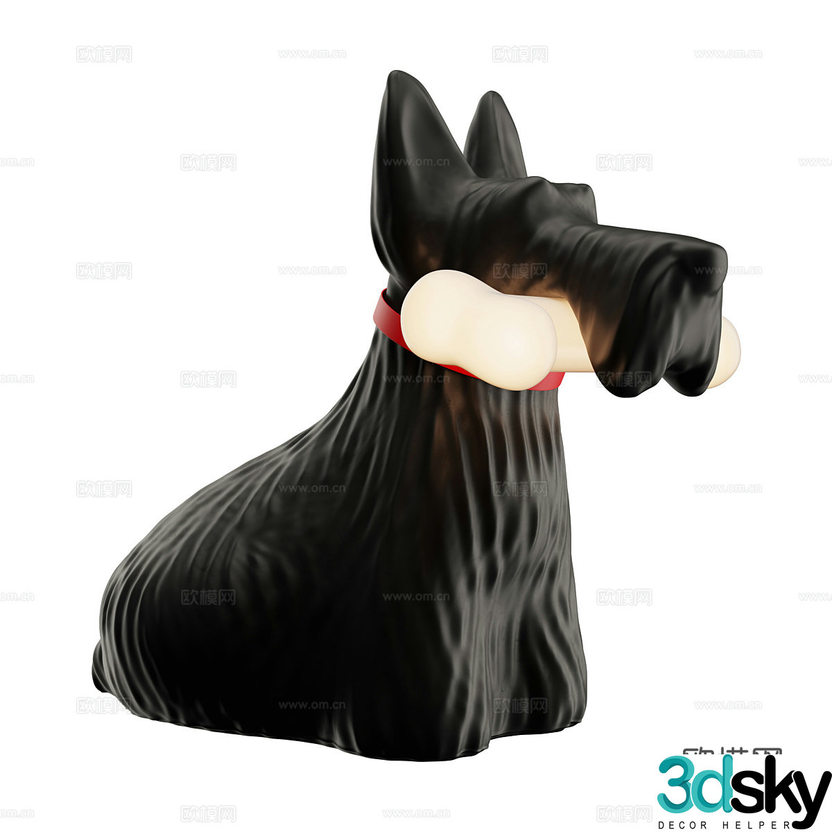 Modern pet dog decoration desk lamp 3d model