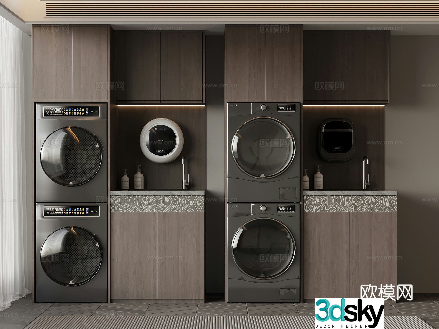 Modern Italian Washing Box 3D Model
