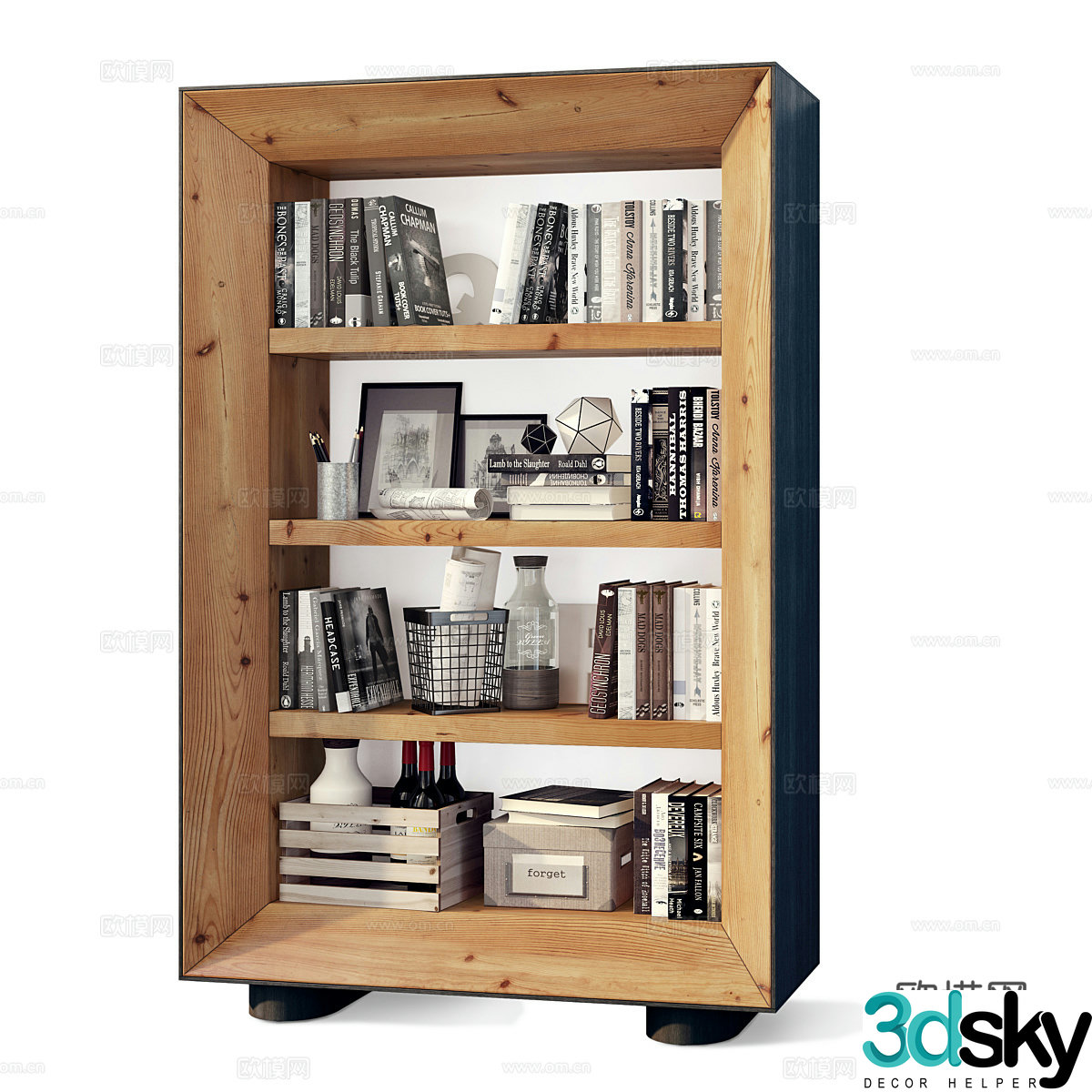 Modern Italian finished bookcase short bookcase 3d model