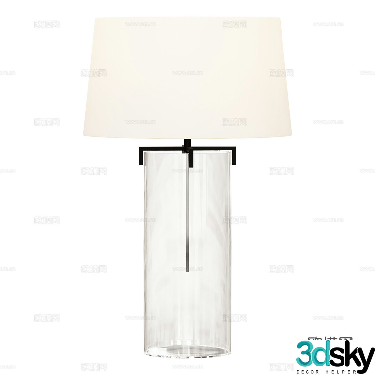 Modern Italian glass table lamp 3d model
