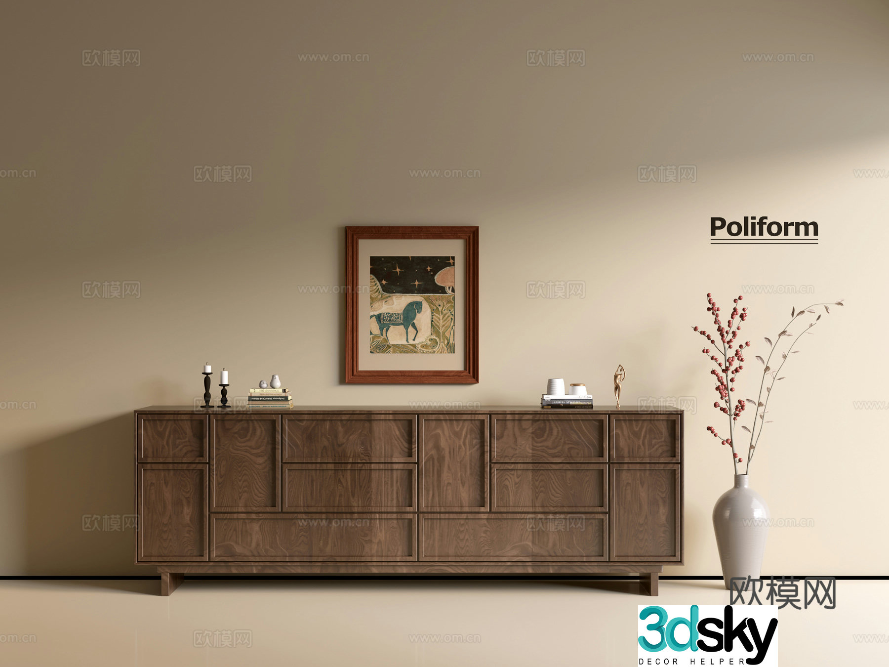 Modern wood grain cabinet ins wind minimalist wind cabinet whole cabinet sideboard balcony cabinet storage 3D model