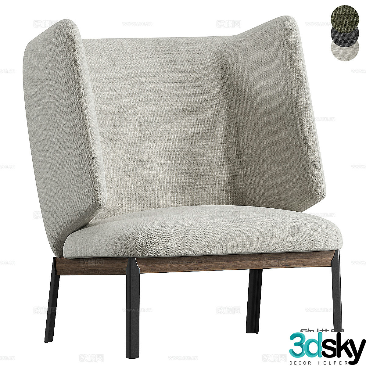 Modern Italian fabric armchair 3d model