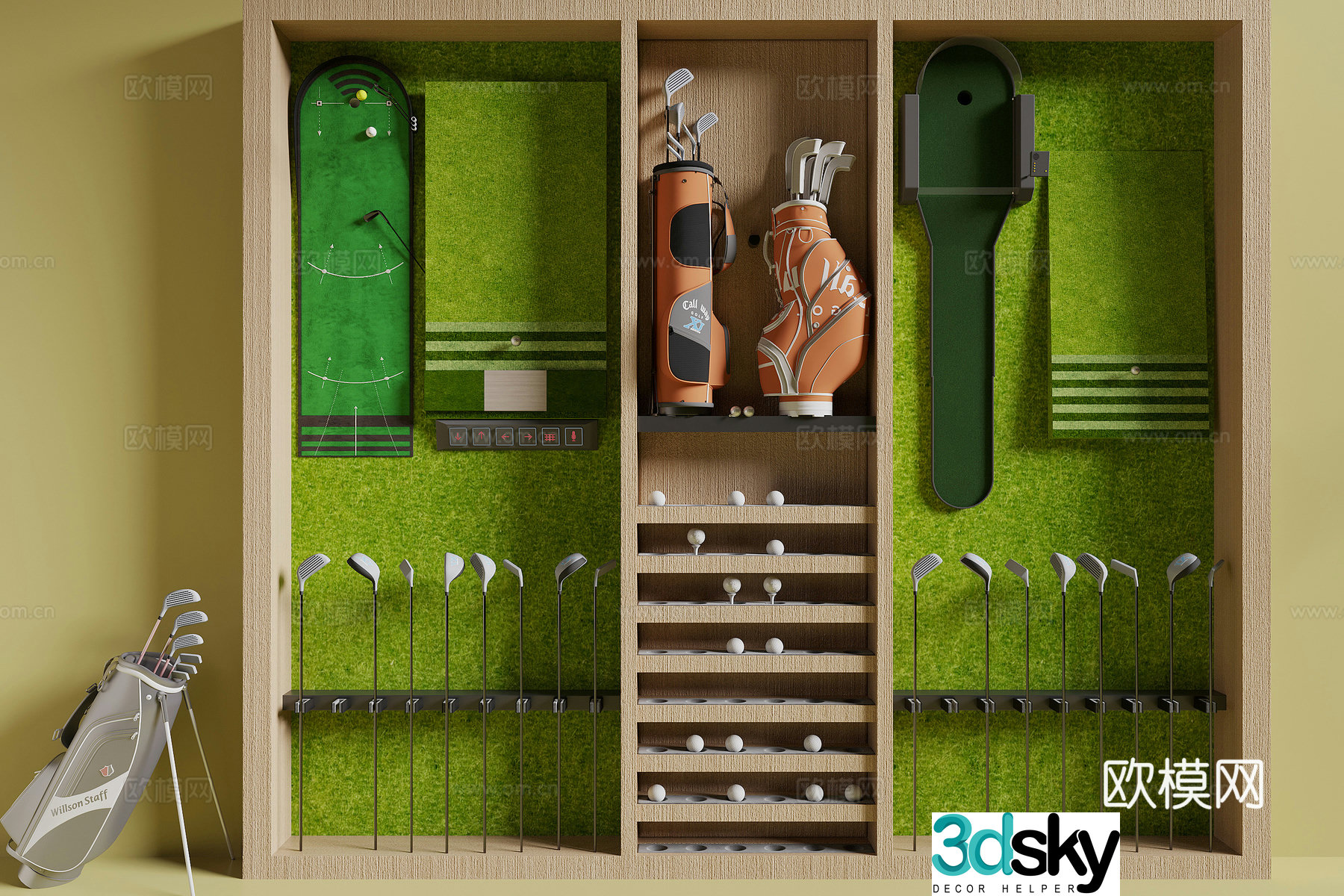 Modern golf equipment 3d model