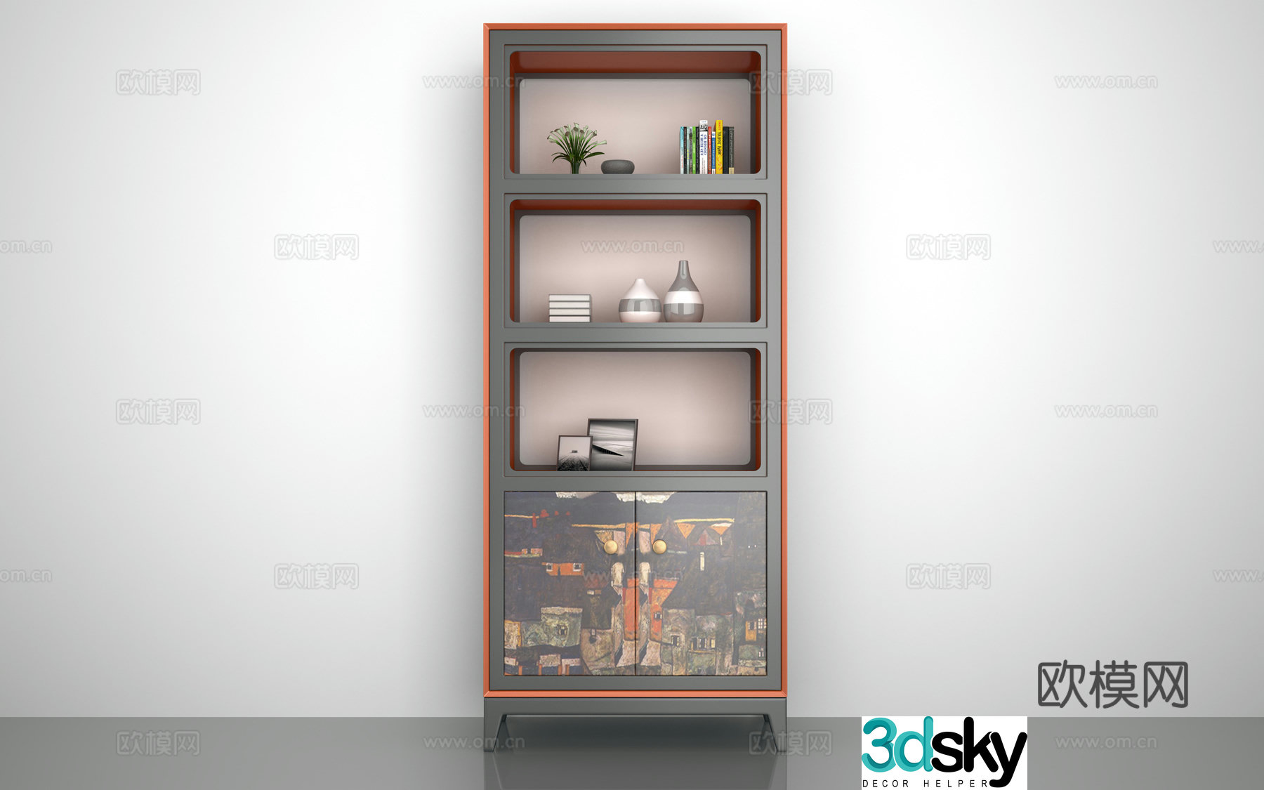 Modern bookcase Display case Display case 3D model