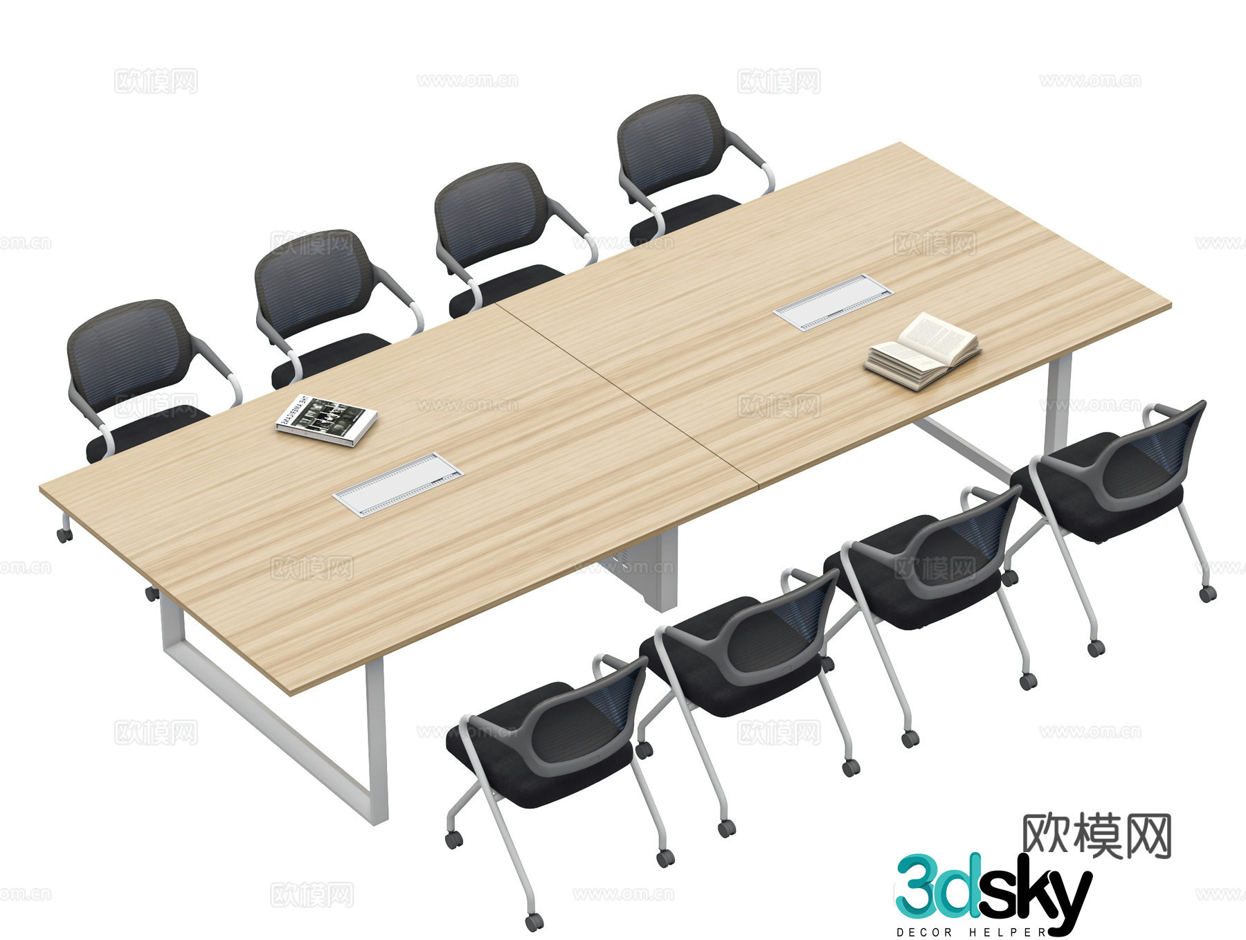 Modern office desk chair conference table negotiation table office desk folding chair conference chair training table 3d model