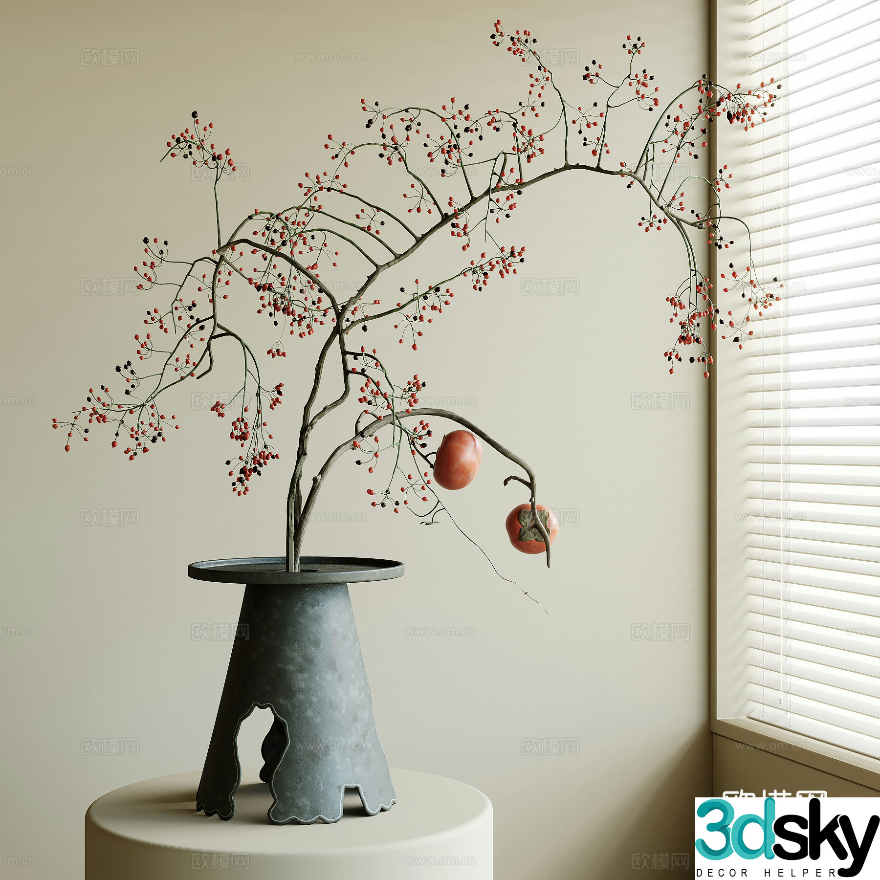 Modern vase flower art 3d model