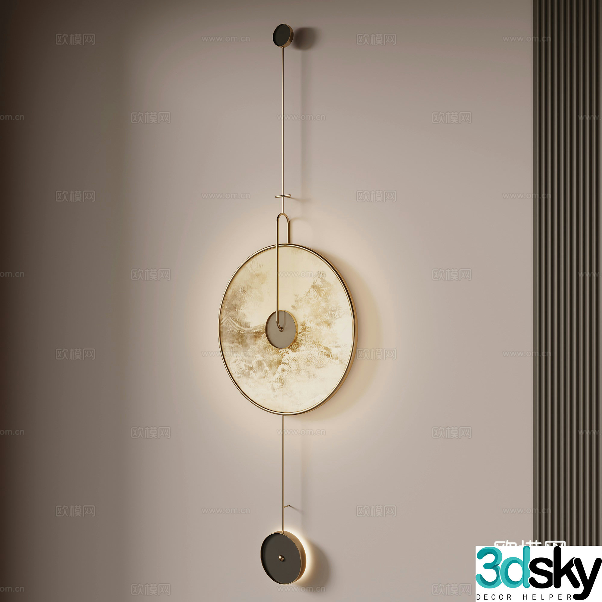 New Chinese chandeliers wall lamp 3d model