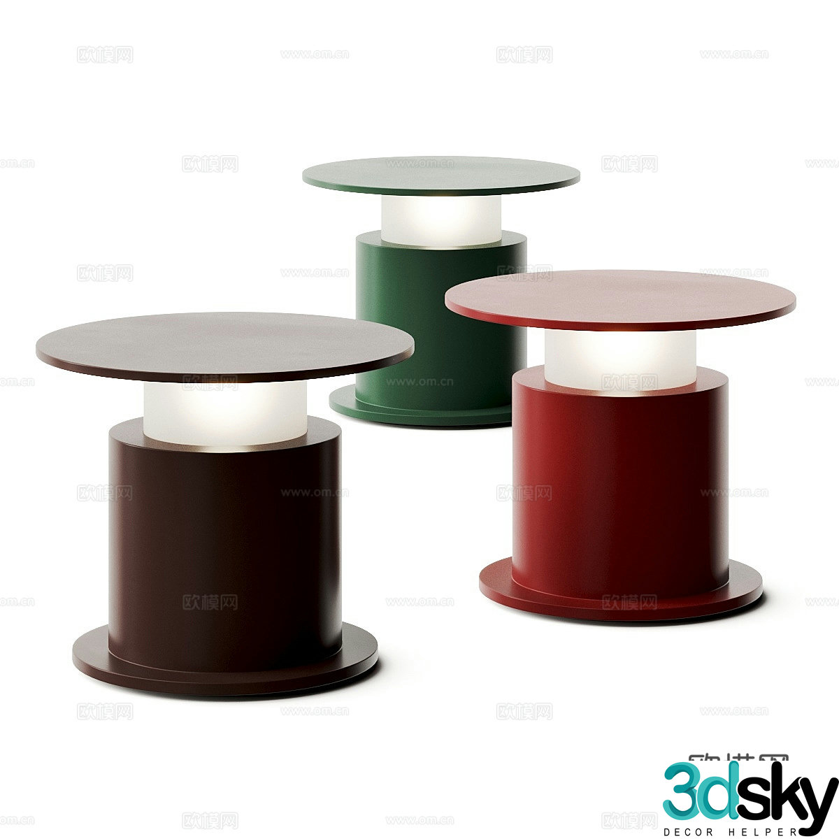 Modern Italian minimalist cylindrical table lamp 3D model