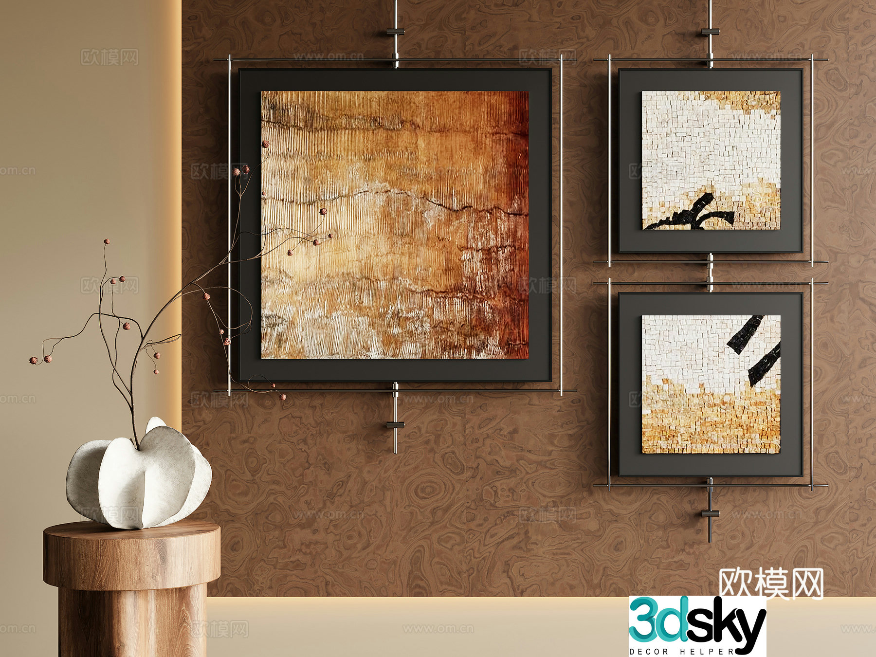3D model of medieval style decorative painting
