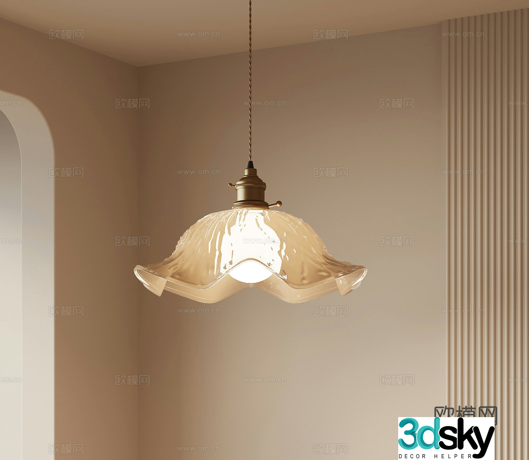 Chandelier French retro chandelier glass chandelier 3d model