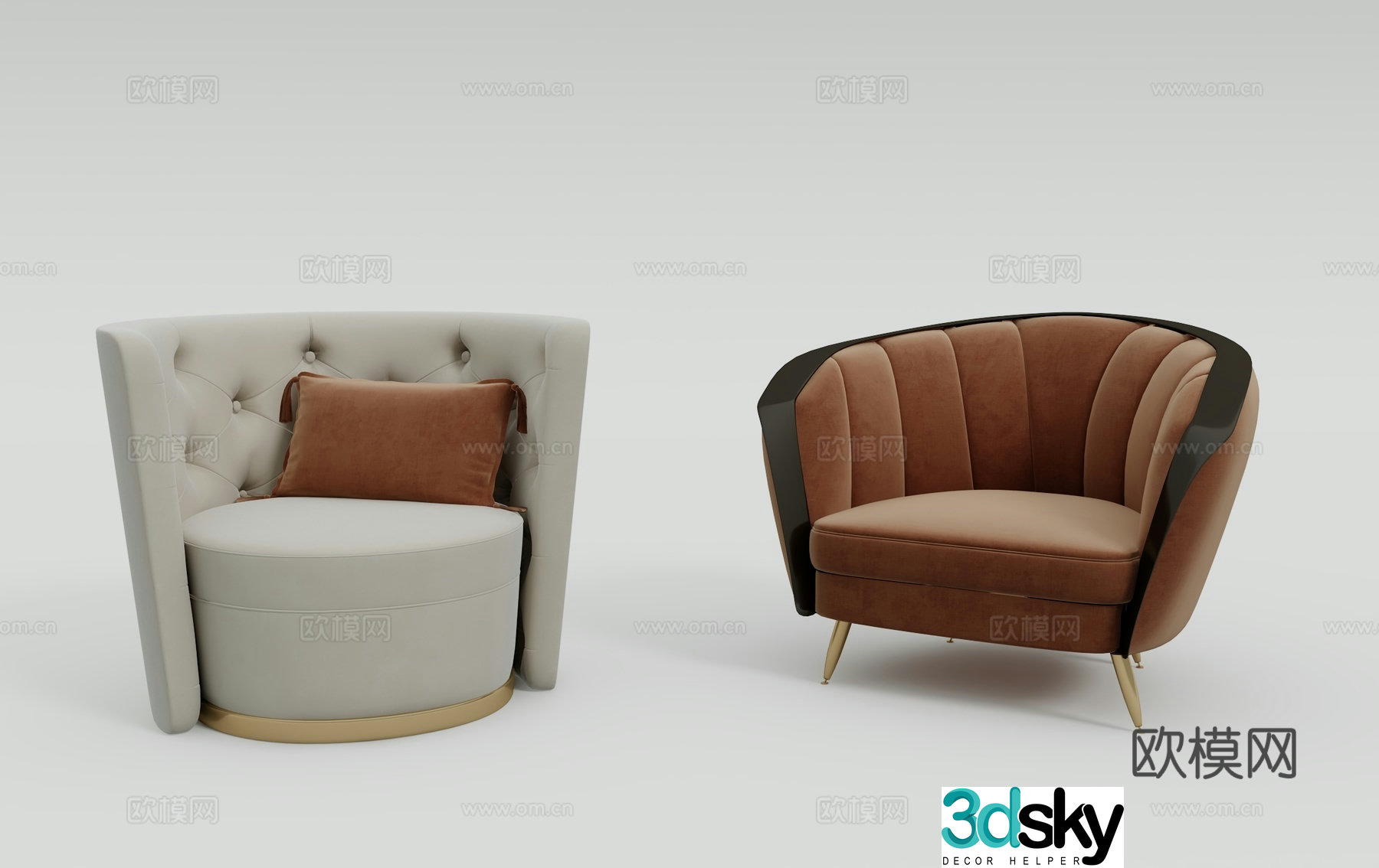Modern single sofa chair 3d model
