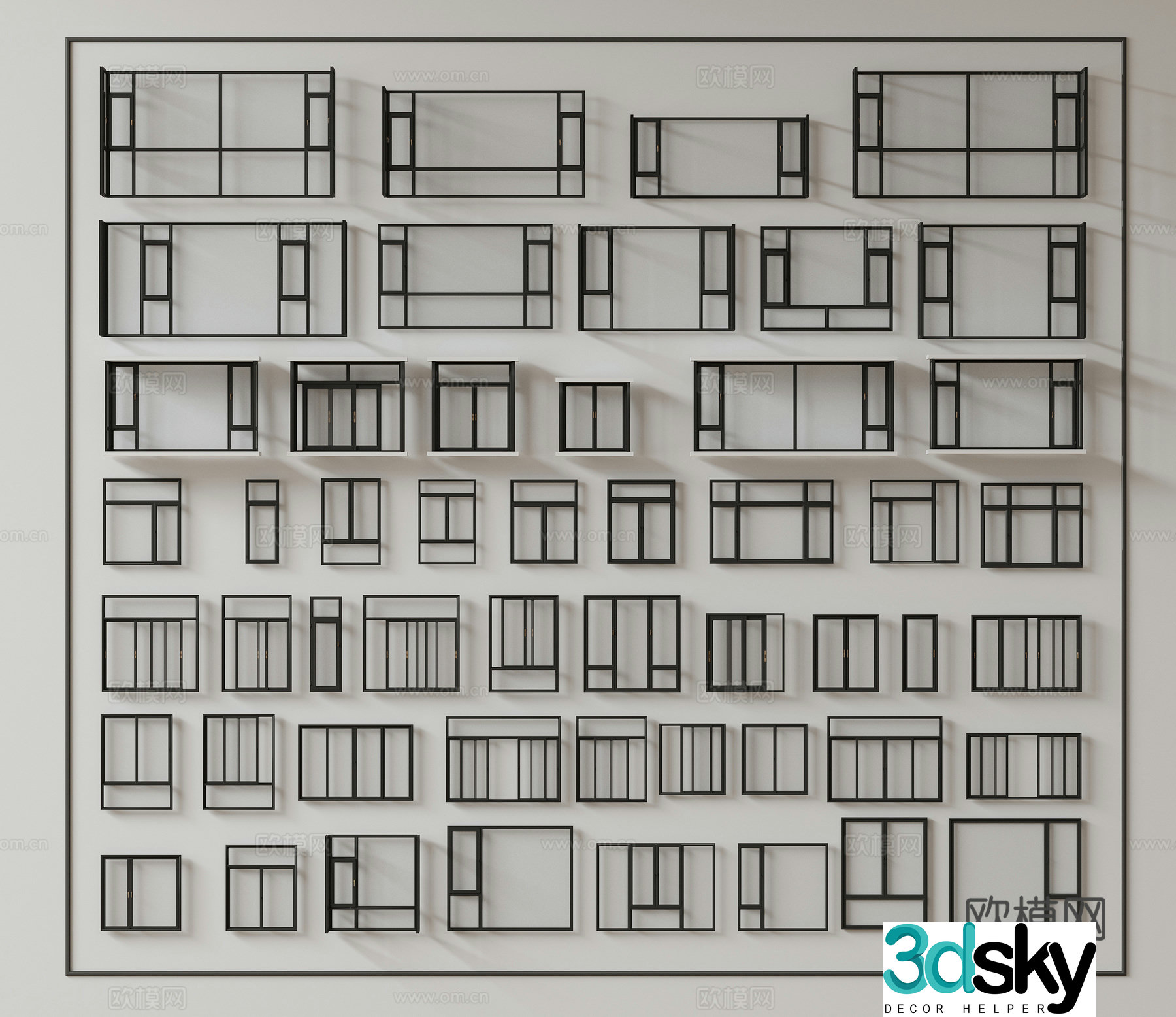 Modern window combination window glass window floor-to-ceiling window balcony window bay window bedroom window sliding window 3D model