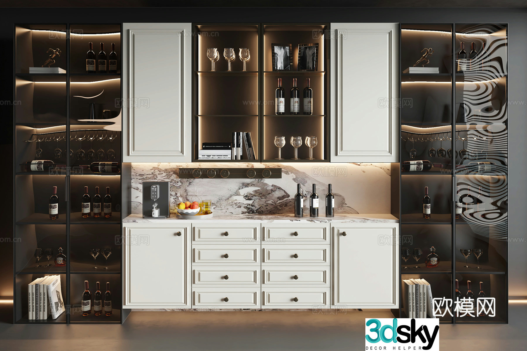 French wine cabinet 3D model