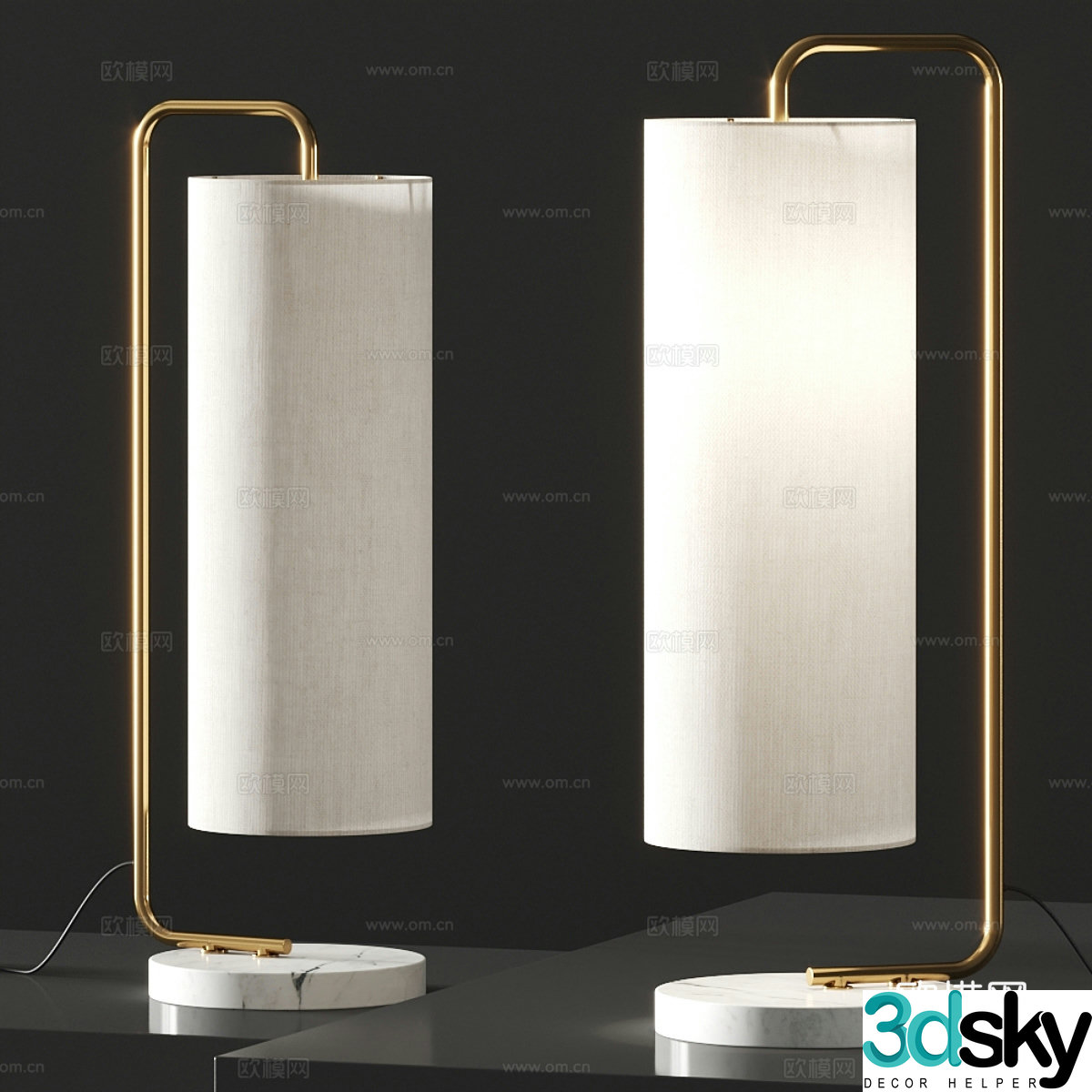Modern light luxury decorative desk lamp 3d model