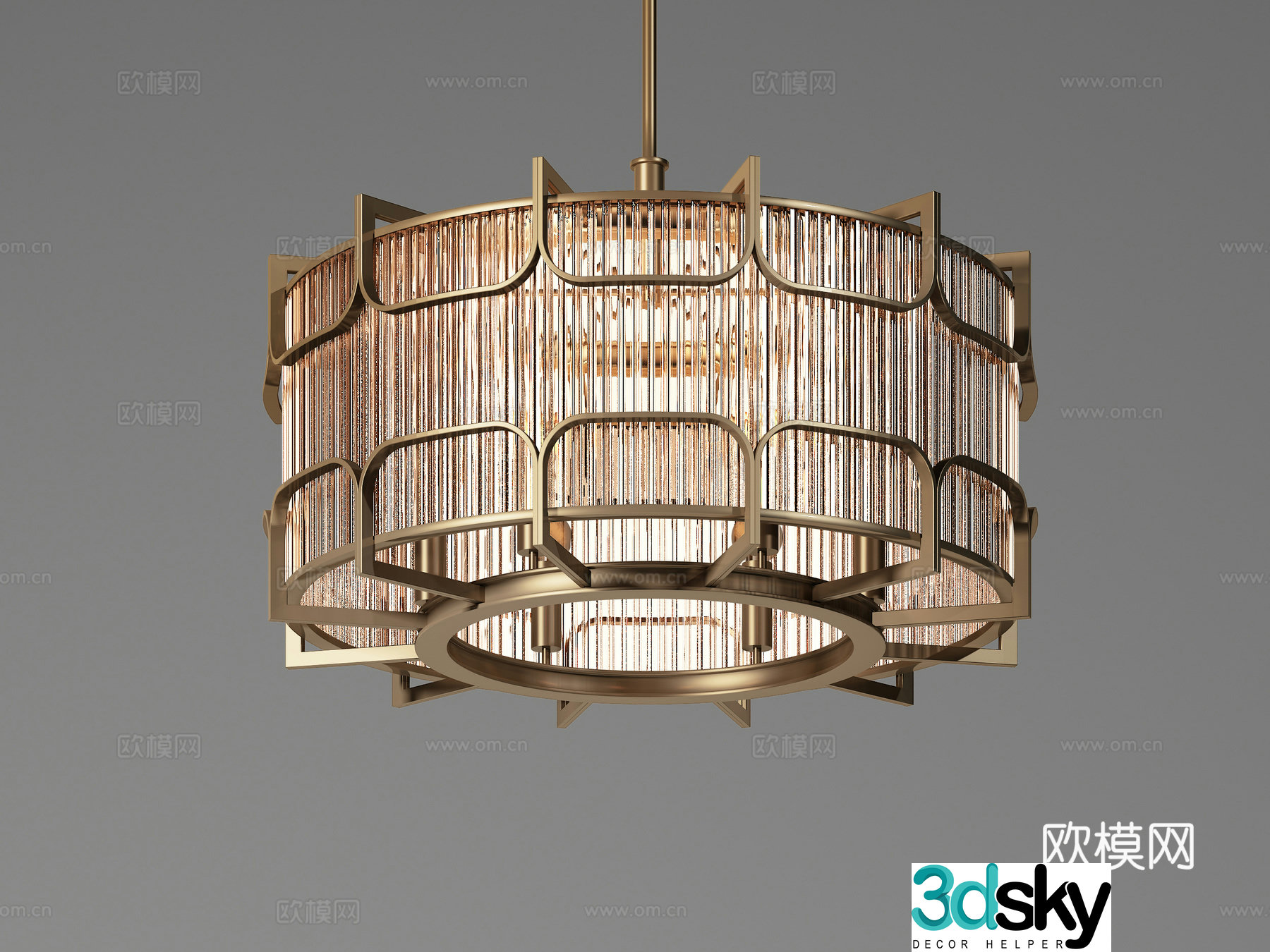 Nordic chandelier Round crystal chandelier Living room bedroom chandelier 3d model