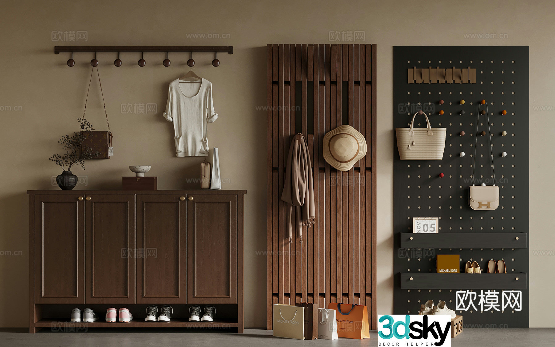 New Chinese shoe cabinet 3D model