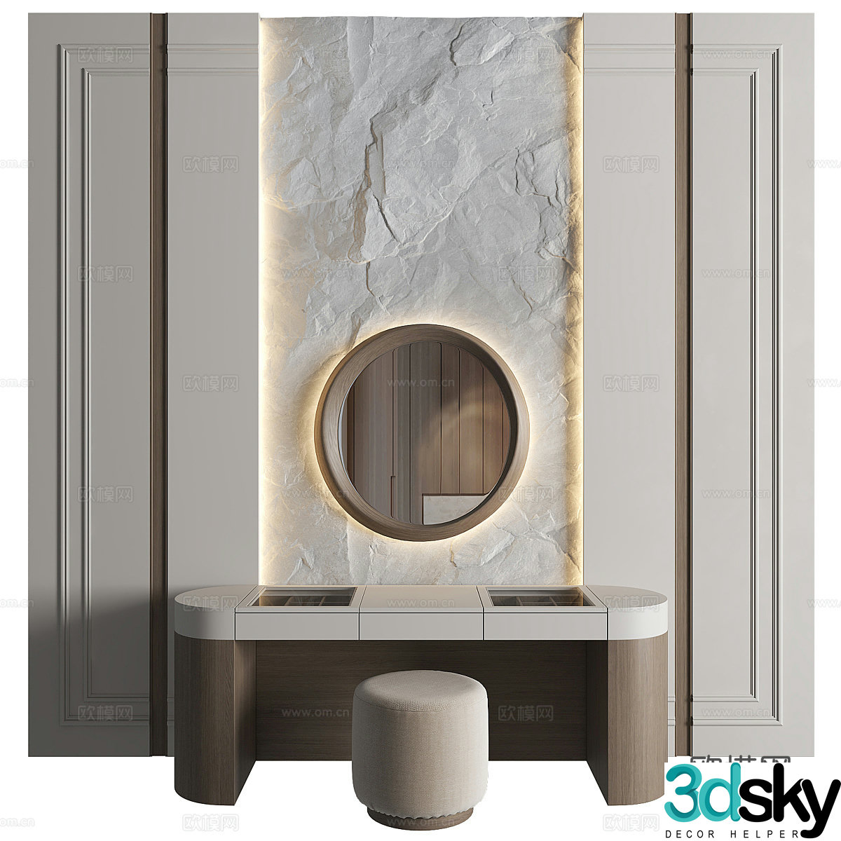 Modern Italian dressing table 3d model