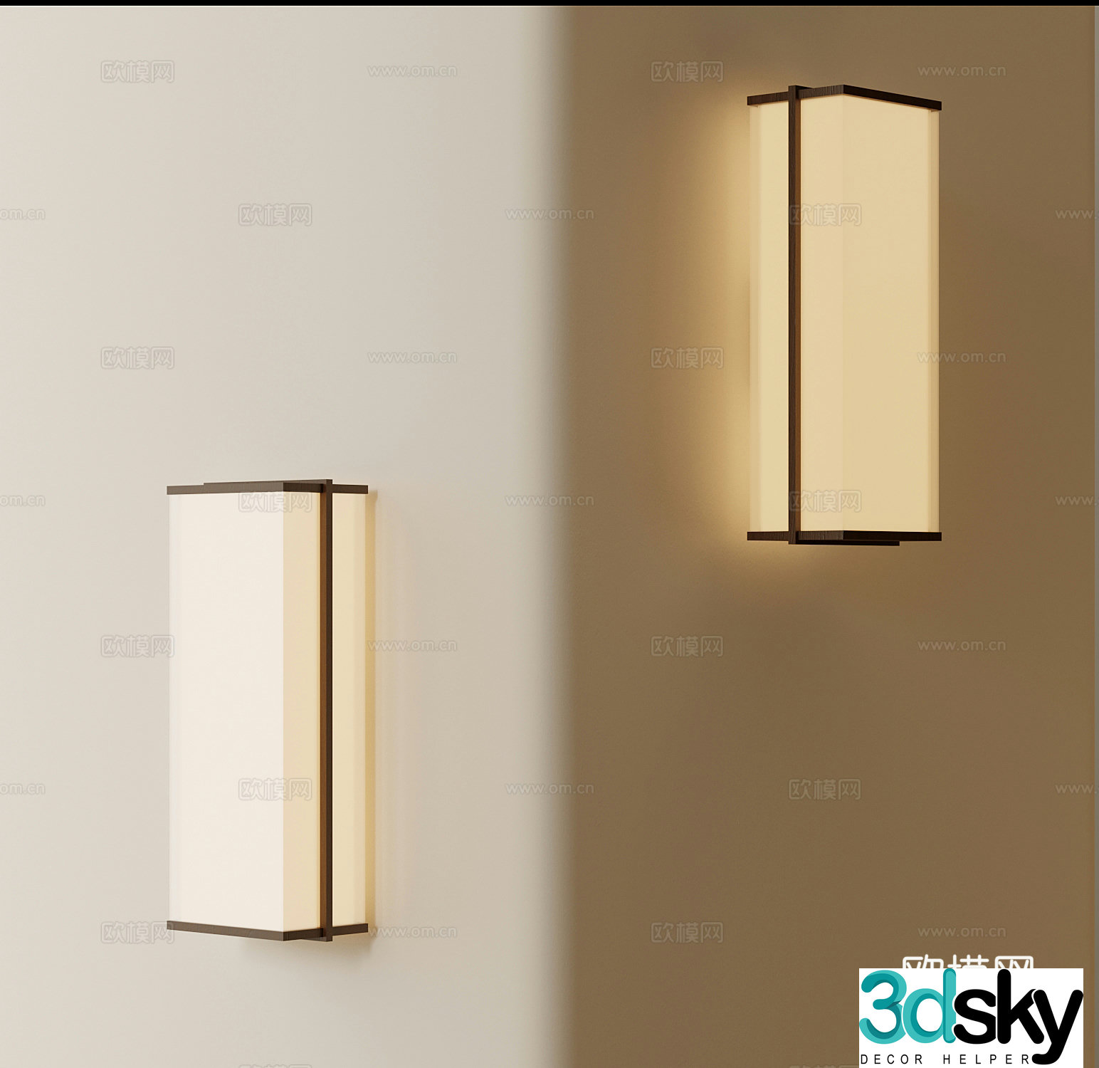 New Chinese wall light 3D model
