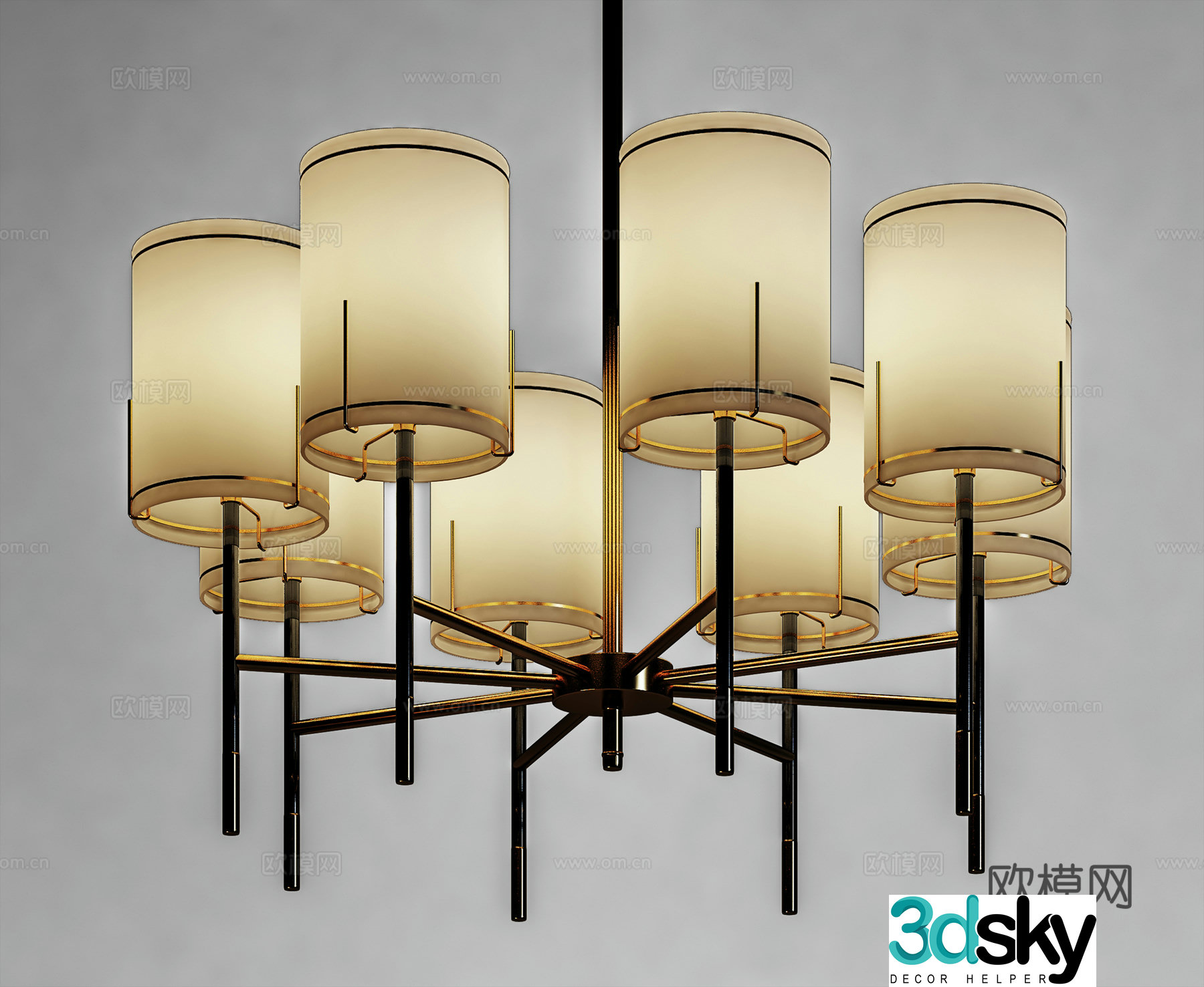 Modern Chandelier Round Chandelier Living Room Bedroom Chandelier 3D Model