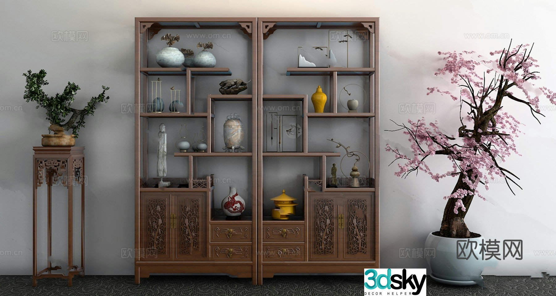 Chinese Bo Gu Shelf Model 3D Model