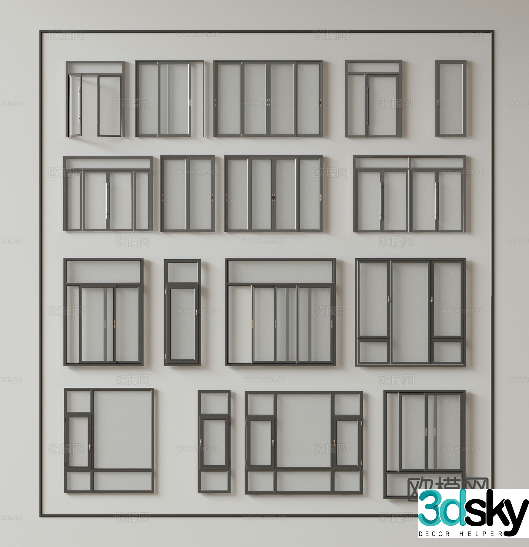 Modern window combination window glass window floor-to-ceiling window balcony window bay window bedroom window sliding window 3D model