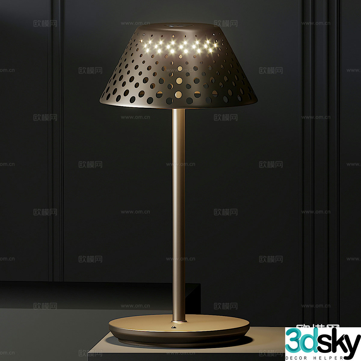 Modern Italian light luxury metal desk lamp 3D model