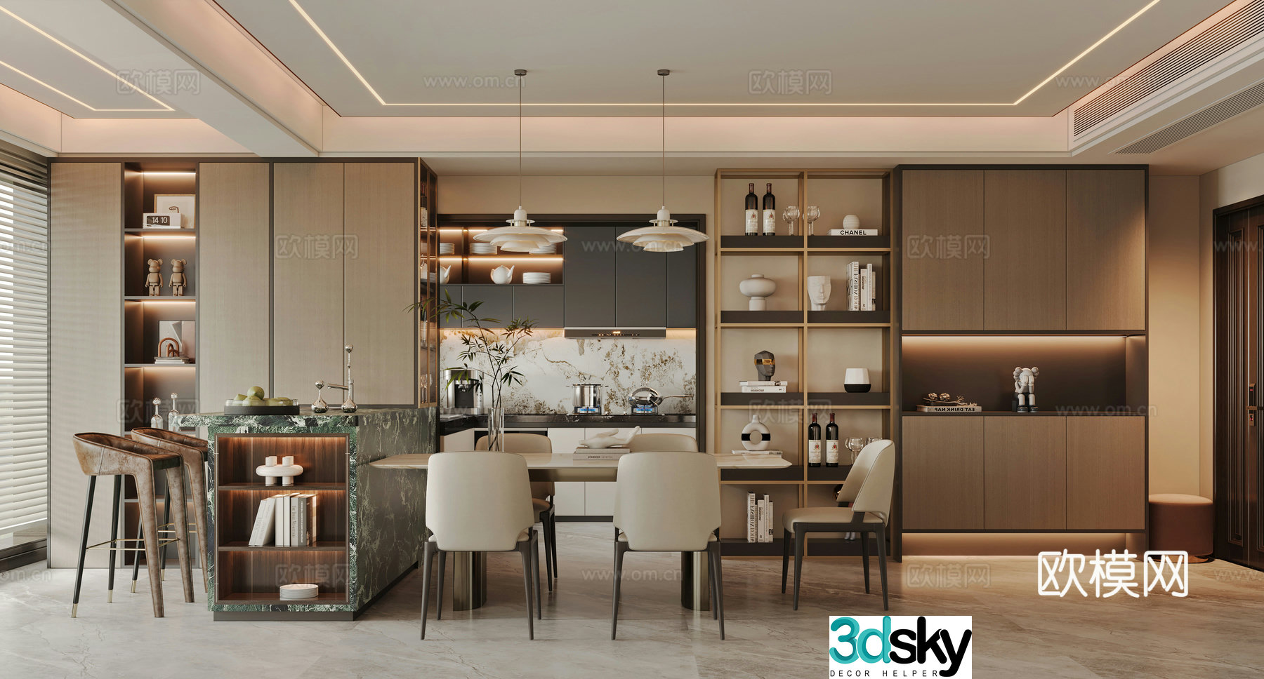 Modern restaurant 3d model