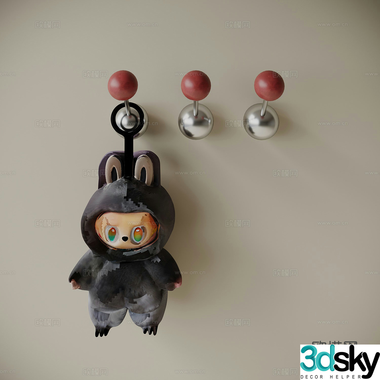 Modern hook key doll 3d model