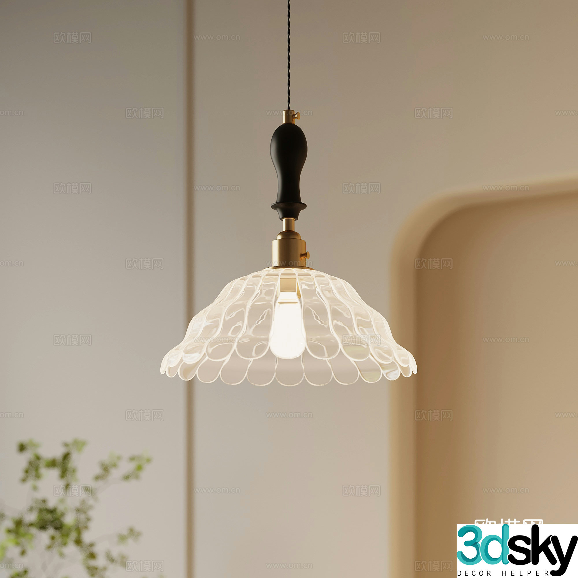 Chandelier French retro chandelier glass chandelier 3d model