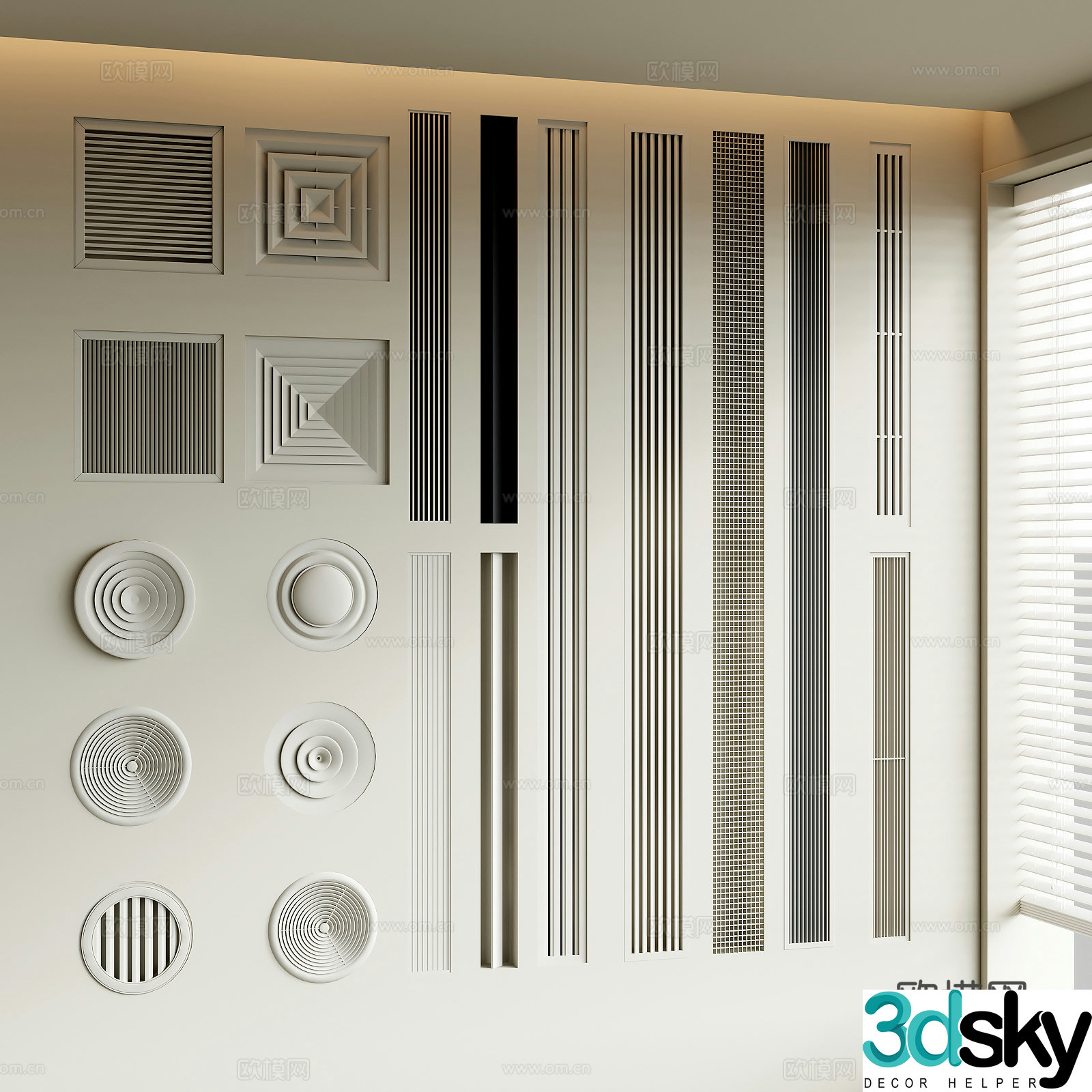Modern air vent 3D model