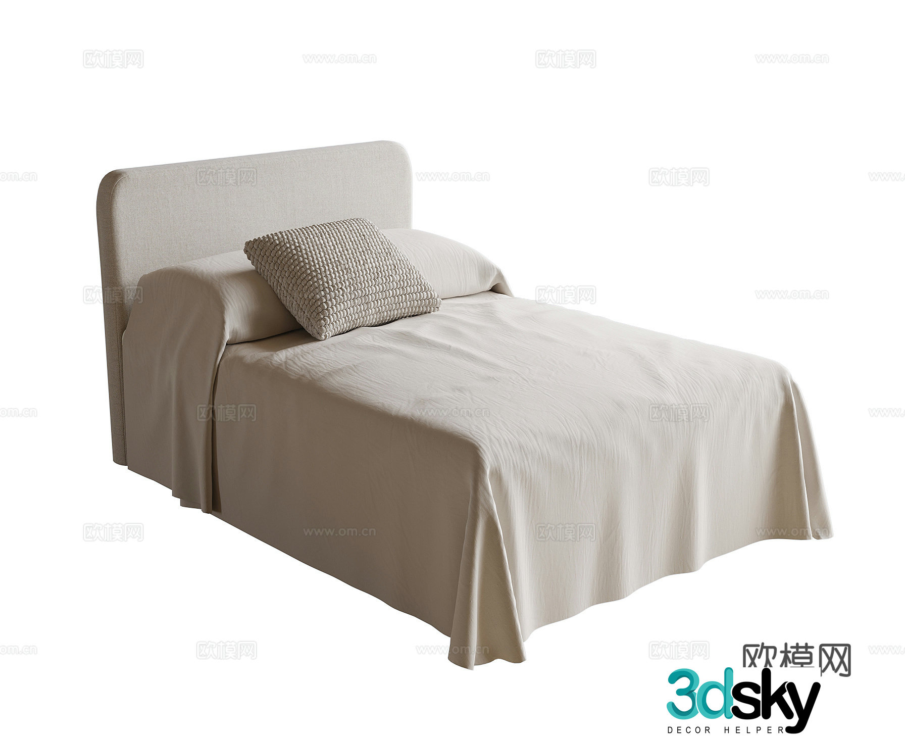 Modern single bed children’s bed 3d model