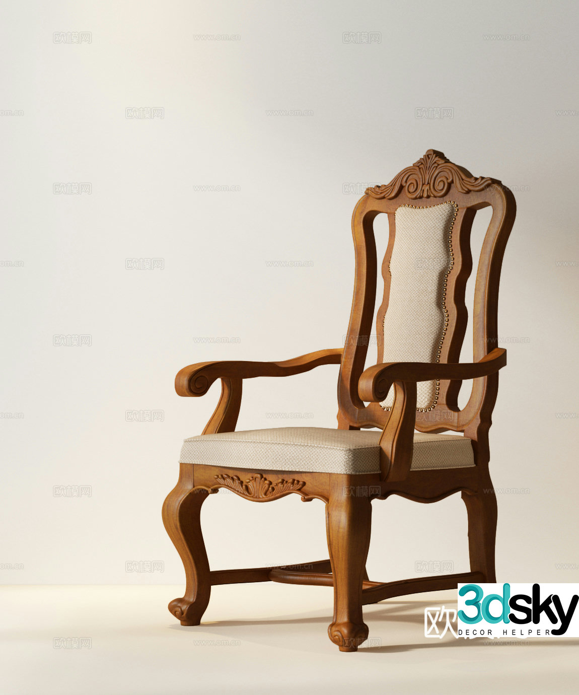 French medieval dining chair American dining chair American single chair French medieval single chair Plant 3D model