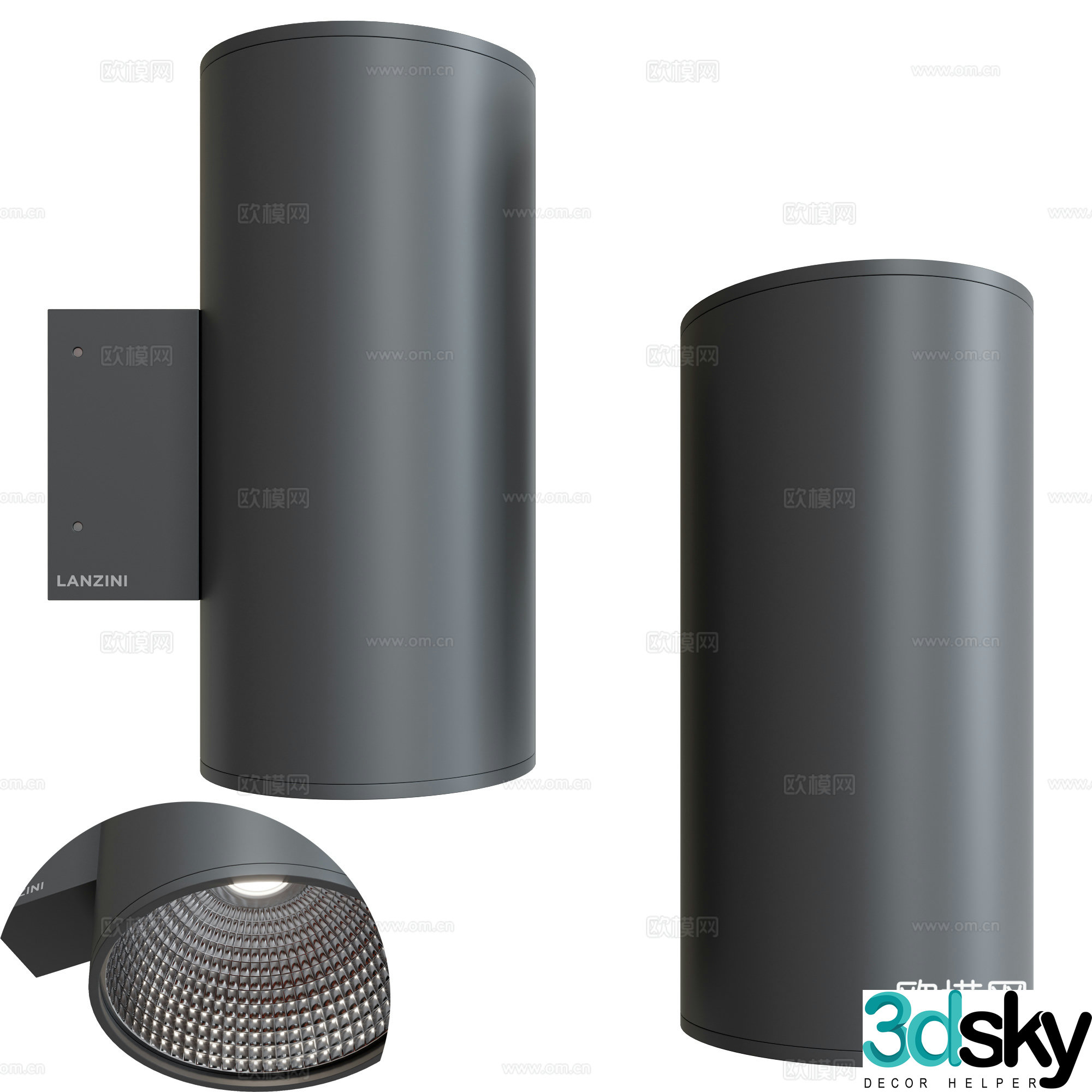Modern minimalist decorative wall lamp 3d model