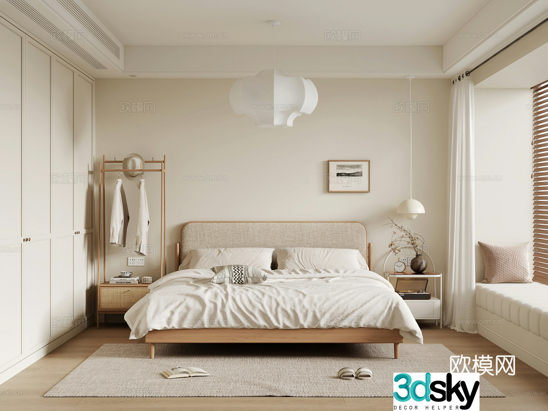 Nordic bedroom 3d model