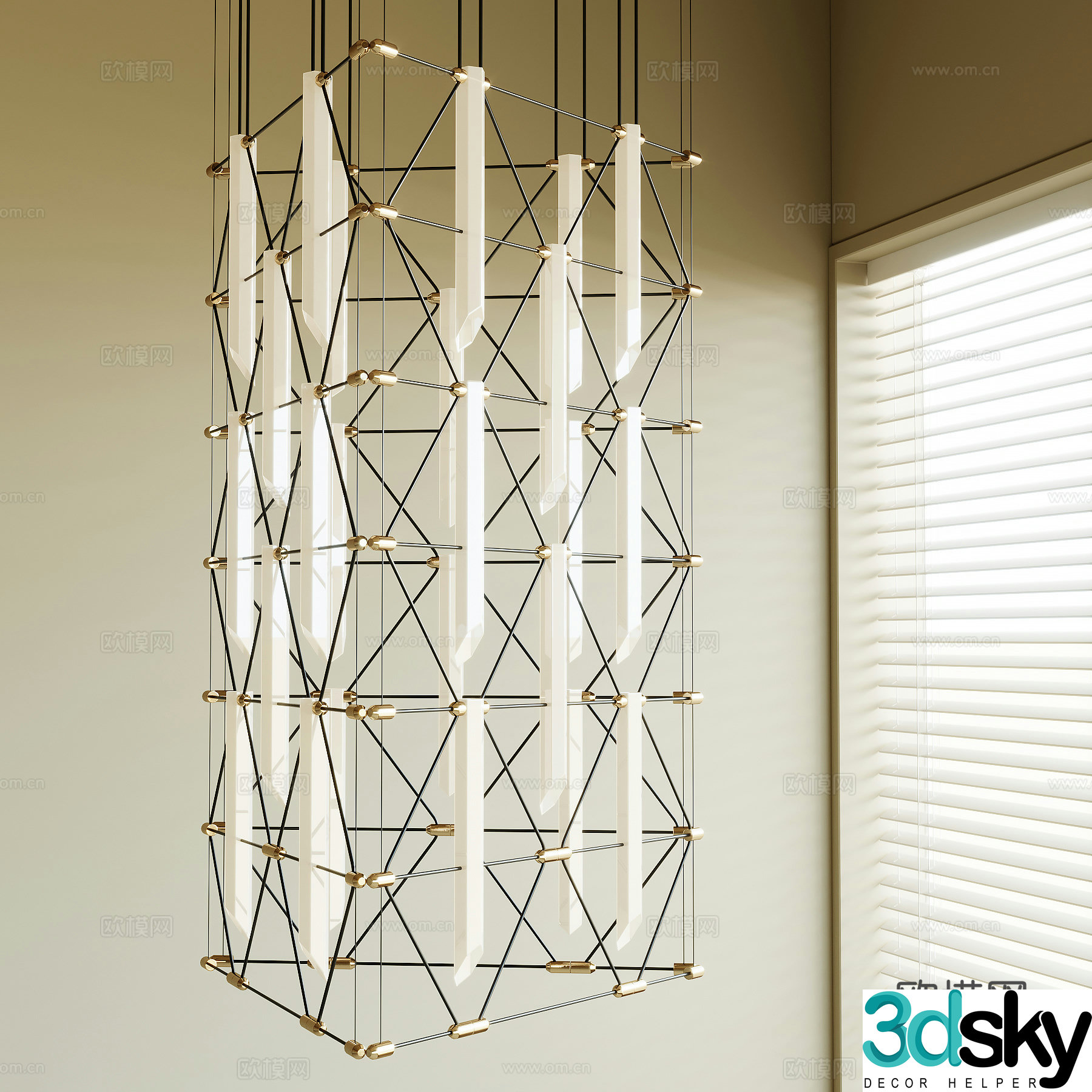 Modern chandelier 3d model