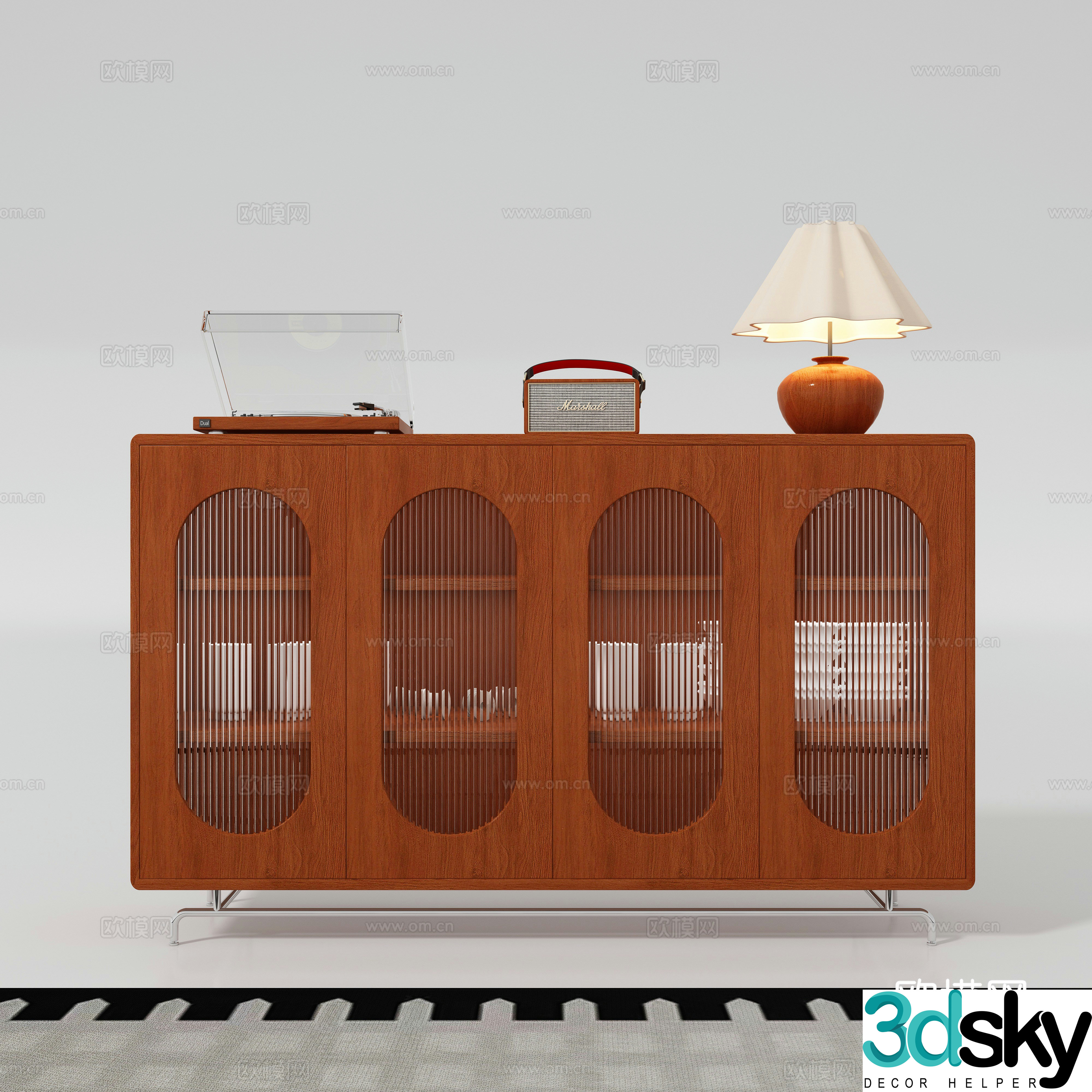 Middle-aged side cabinet 3D model of entrance cabinet